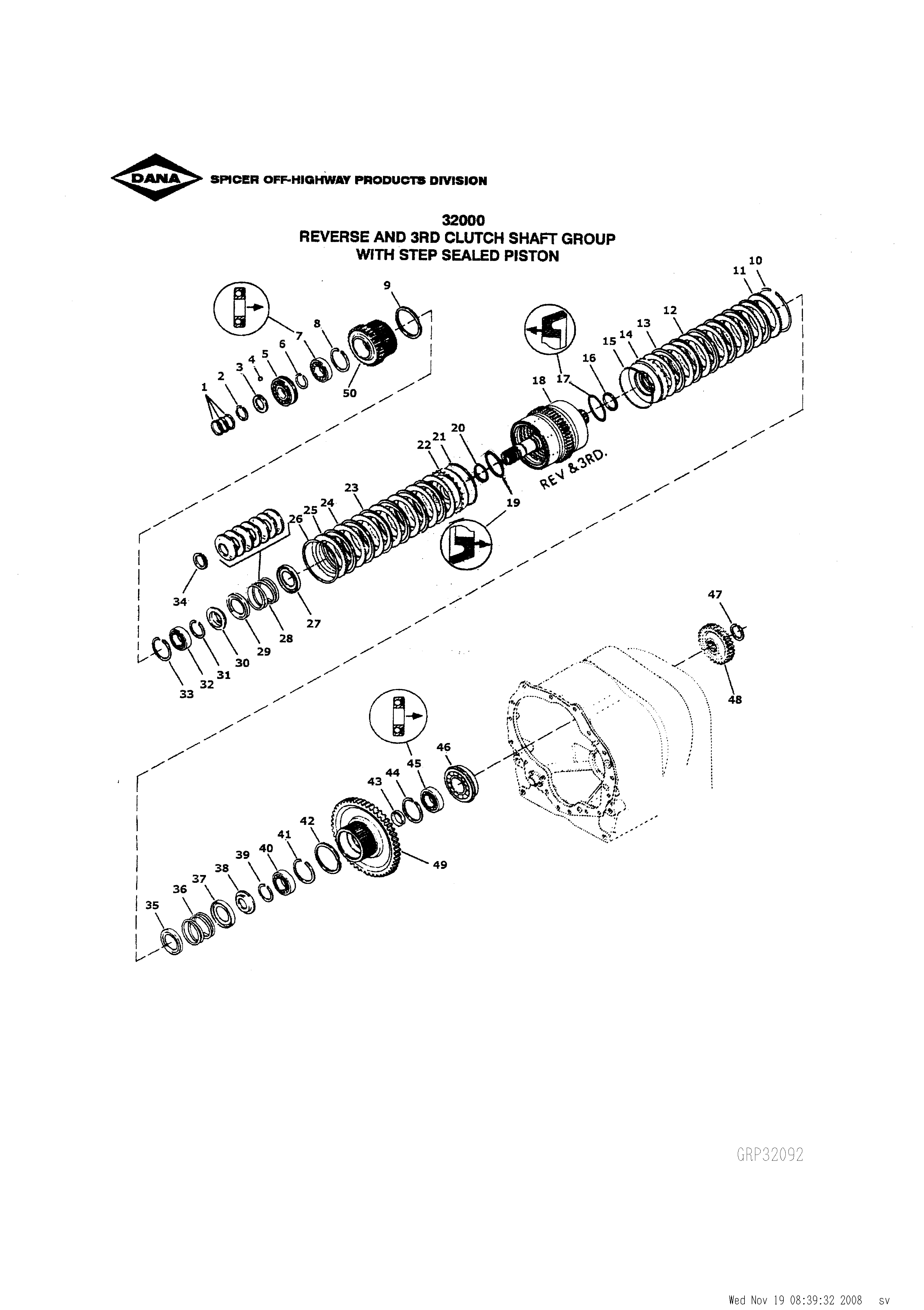 drawing for BOMAG 05113449 - BEARING