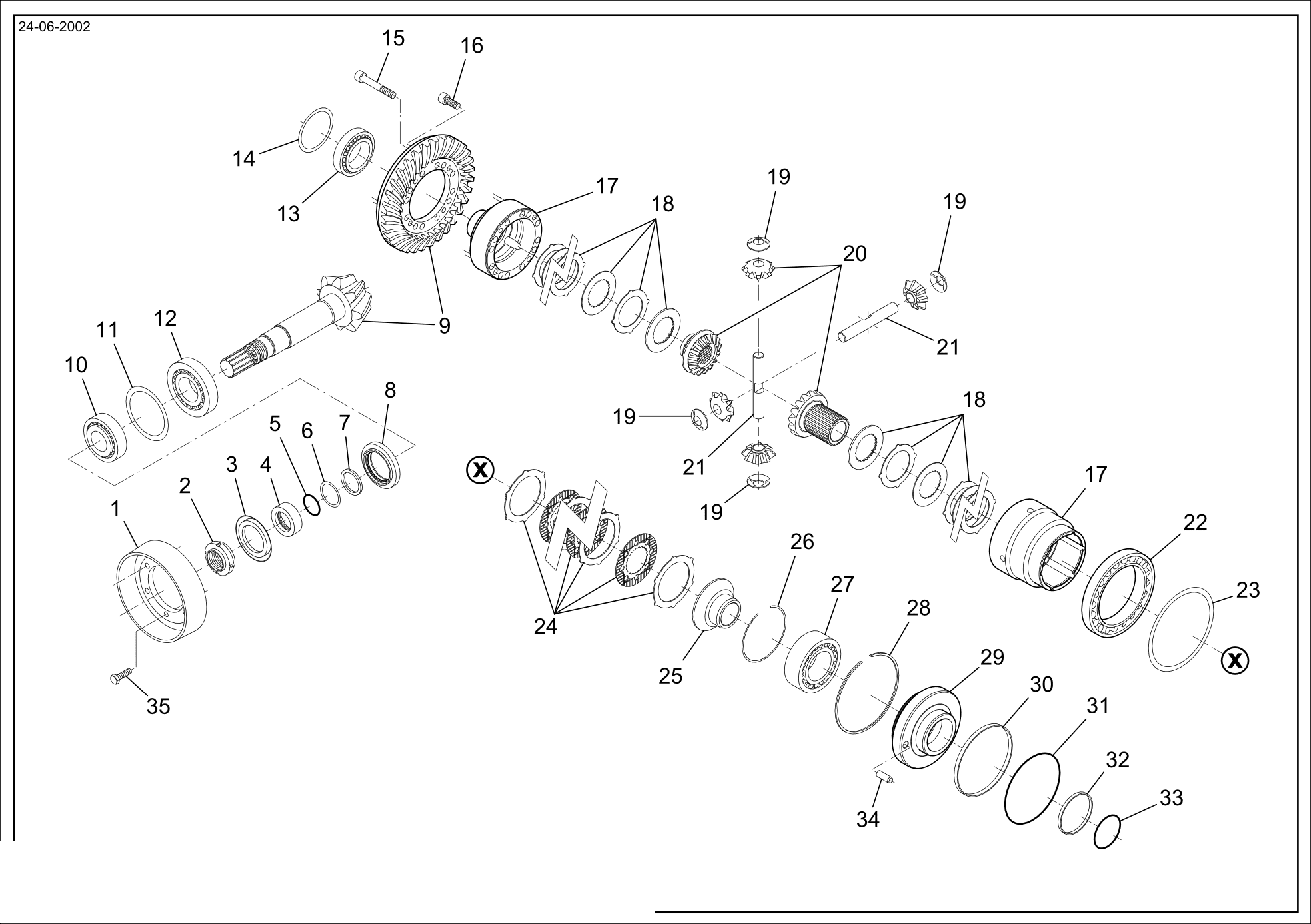 drawing for AGCO F737300020160 - BEVEL GEAR SET