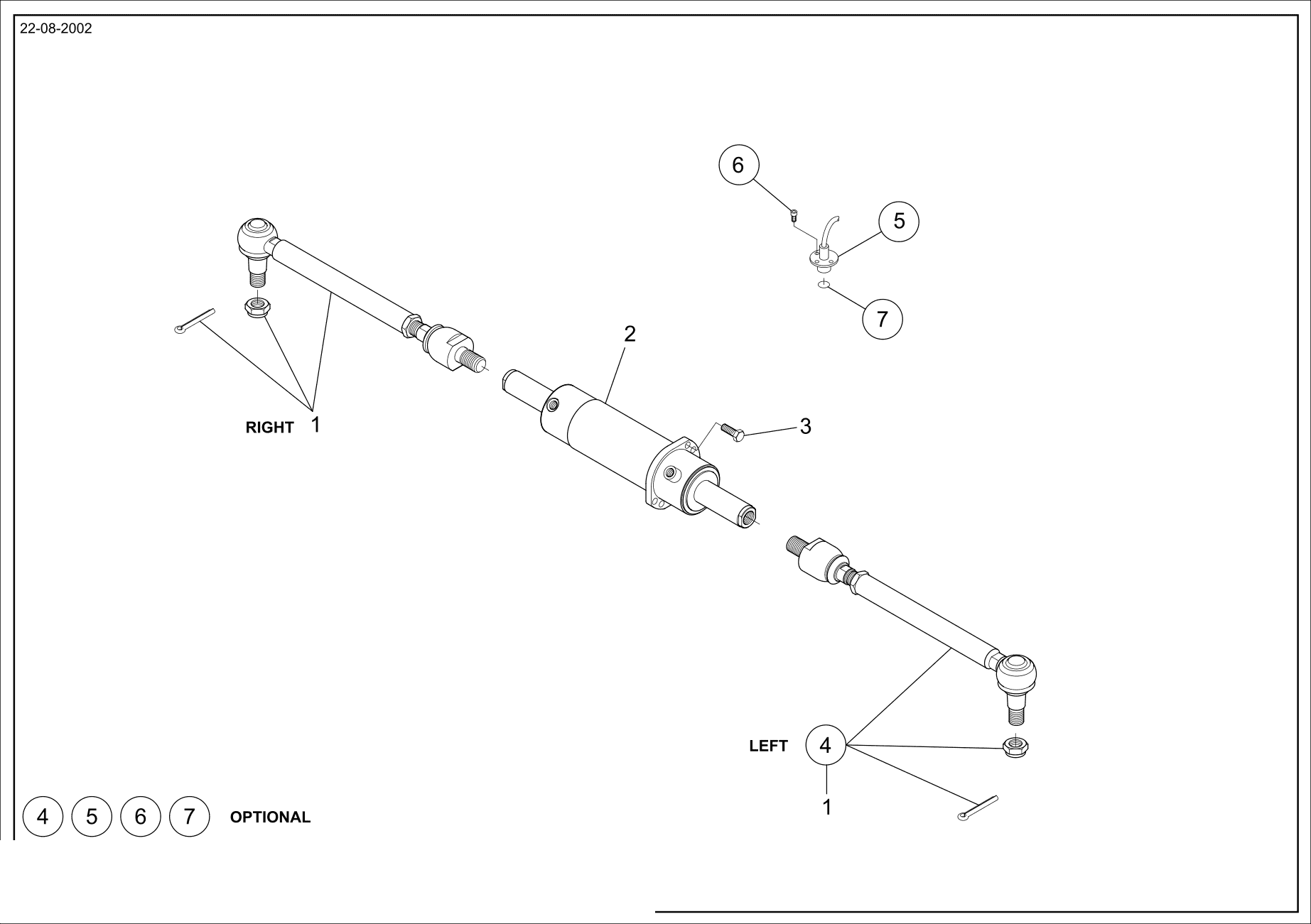 drawing for PAUS 513550 - TIE ROD