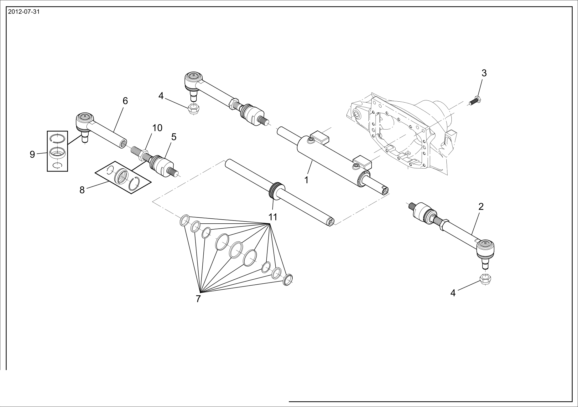 drawing for ERKUNT Y01196 - ARTICULATED TIE ROD