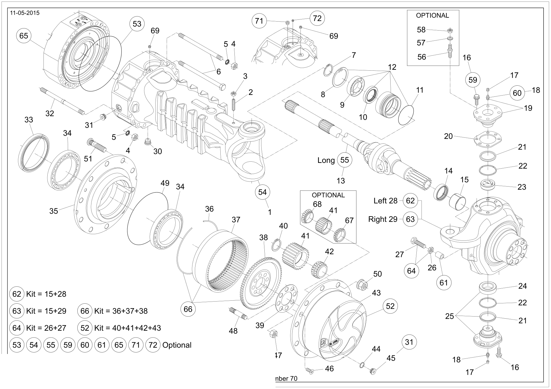 Technical drawing of CNH NEW HOLLAND 87701514 DOUBLE UNIVERSAL JOINT with dimensions and layout (figure 3)