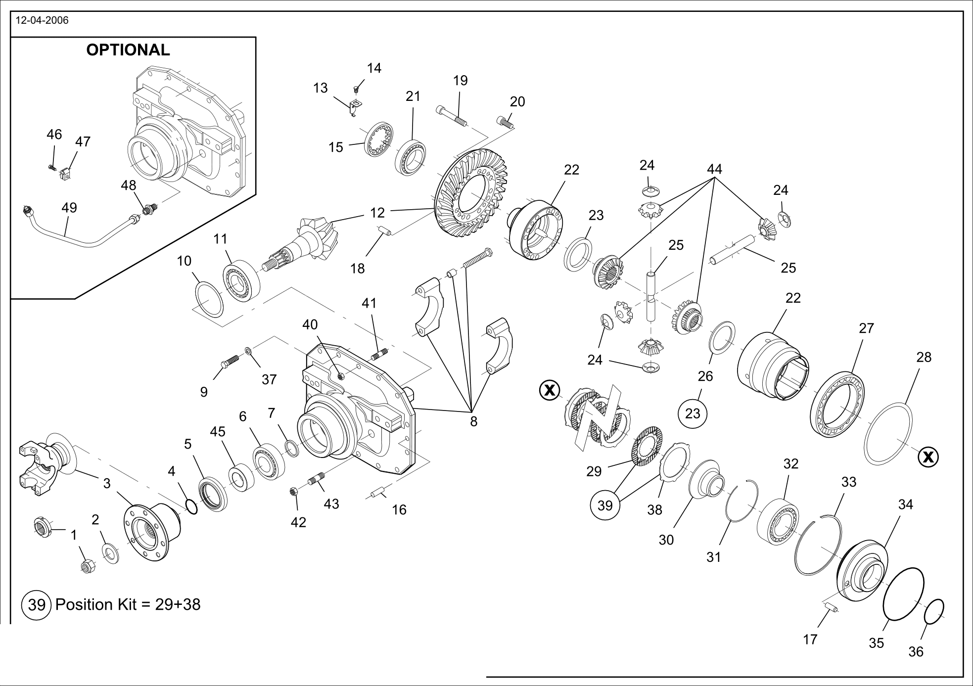 drawing for AGCO X605516502000 - BALL BEARING