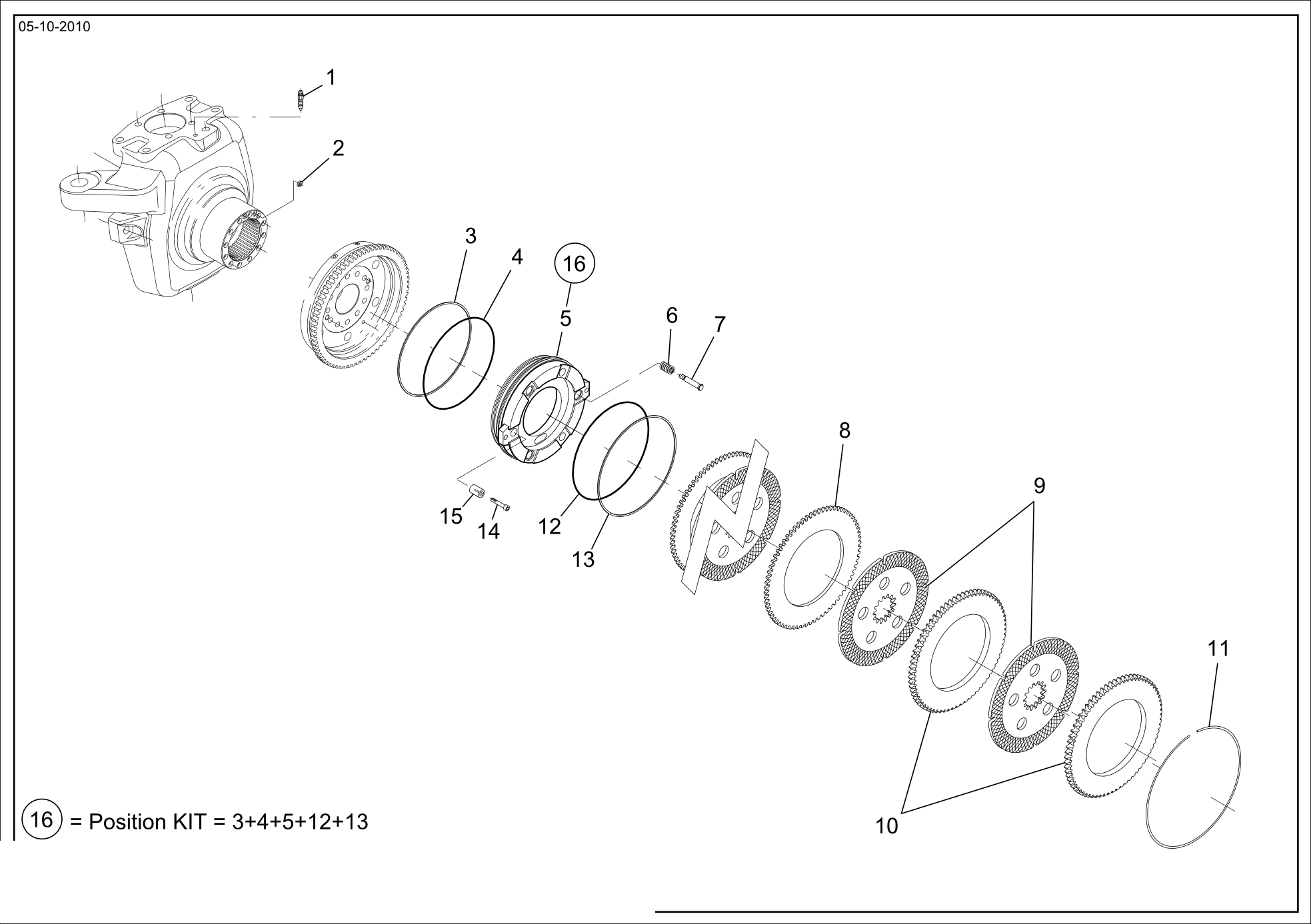 drawing for AGCO V63140800 - INTERMEDIATE BRAKE DISC