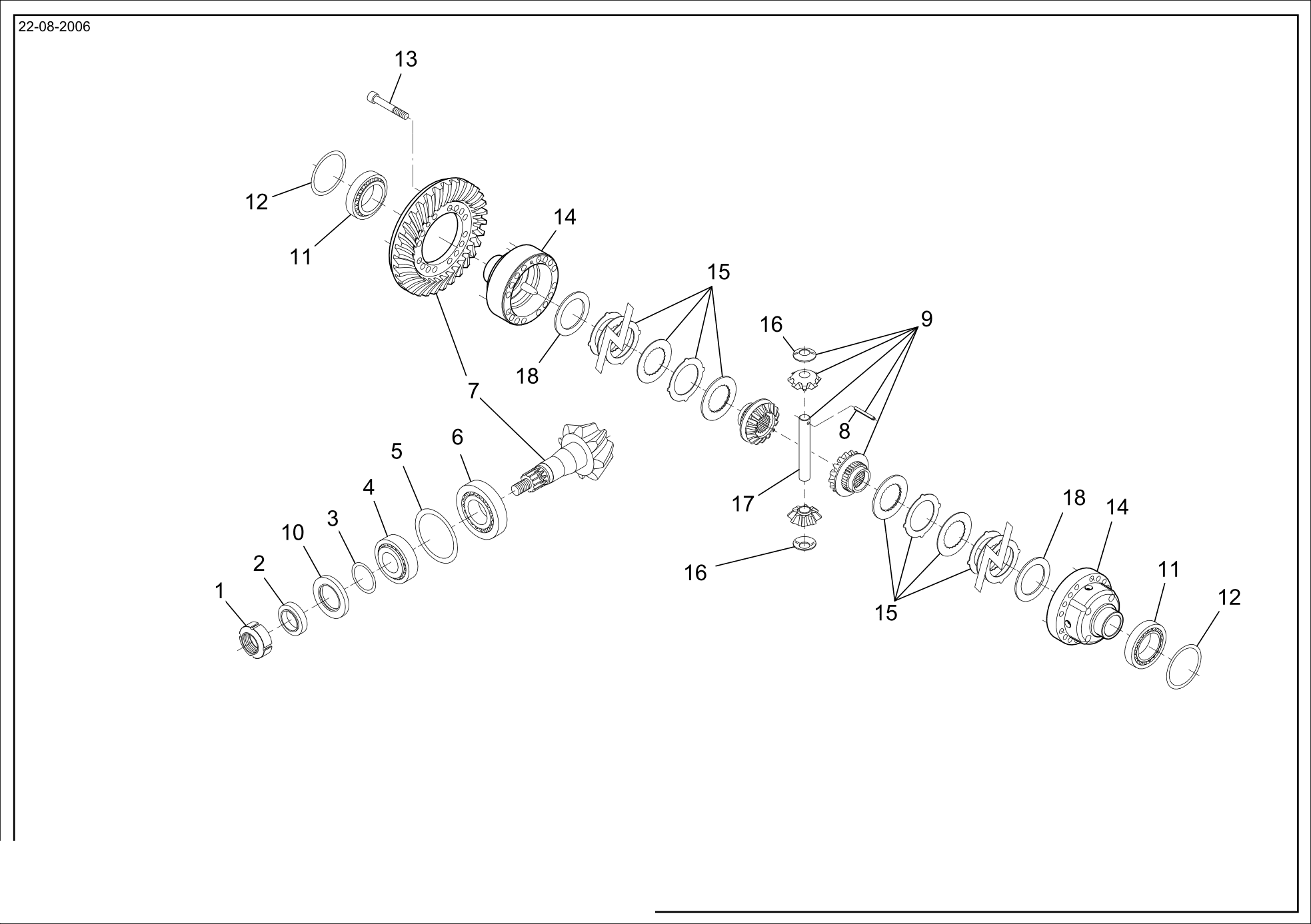 drawing for Dana Spicer 000.048158 - GLAND NUT