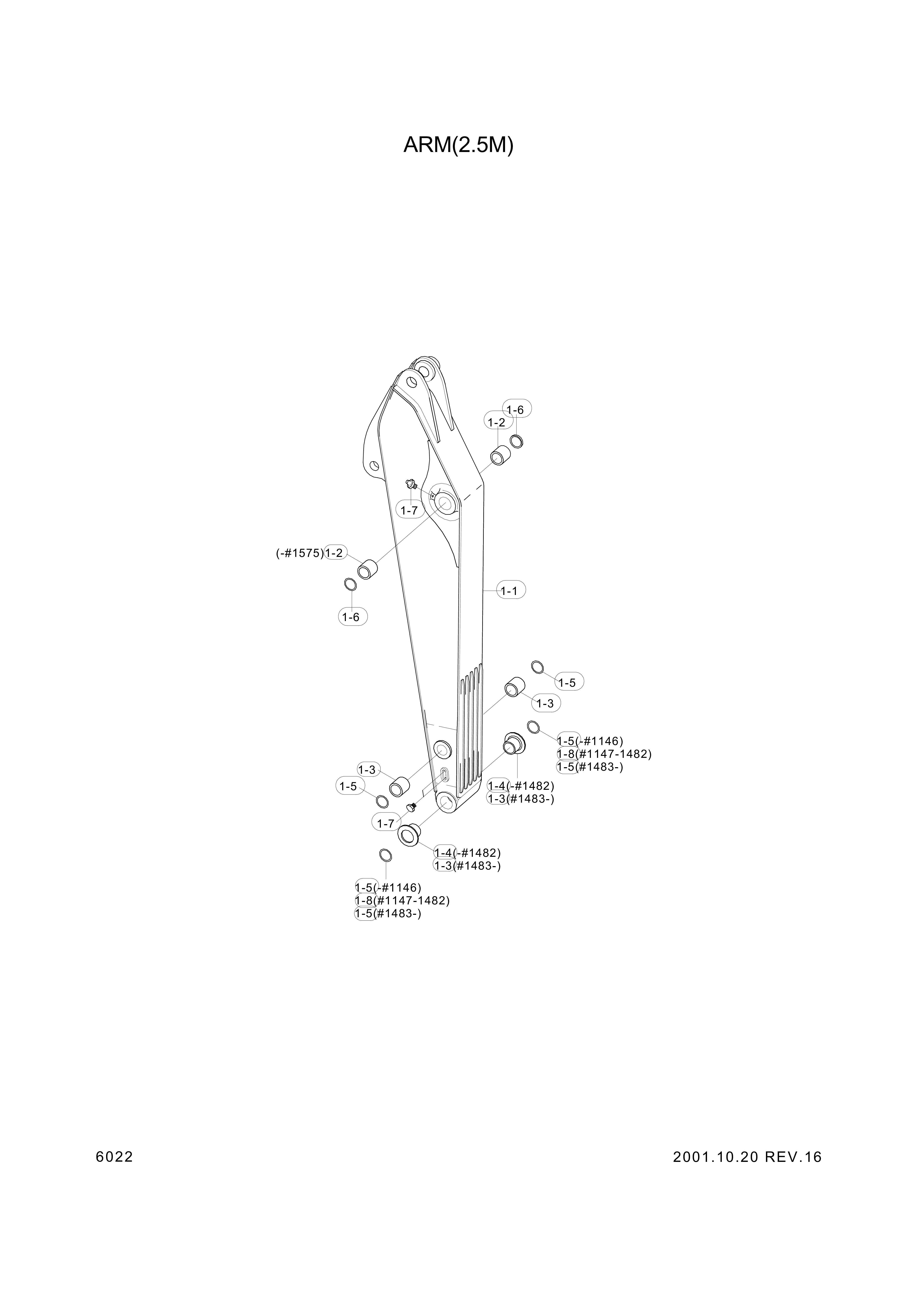 drawing for Hyundai Construction Equipment X114-103102 - BUSHING-PIN