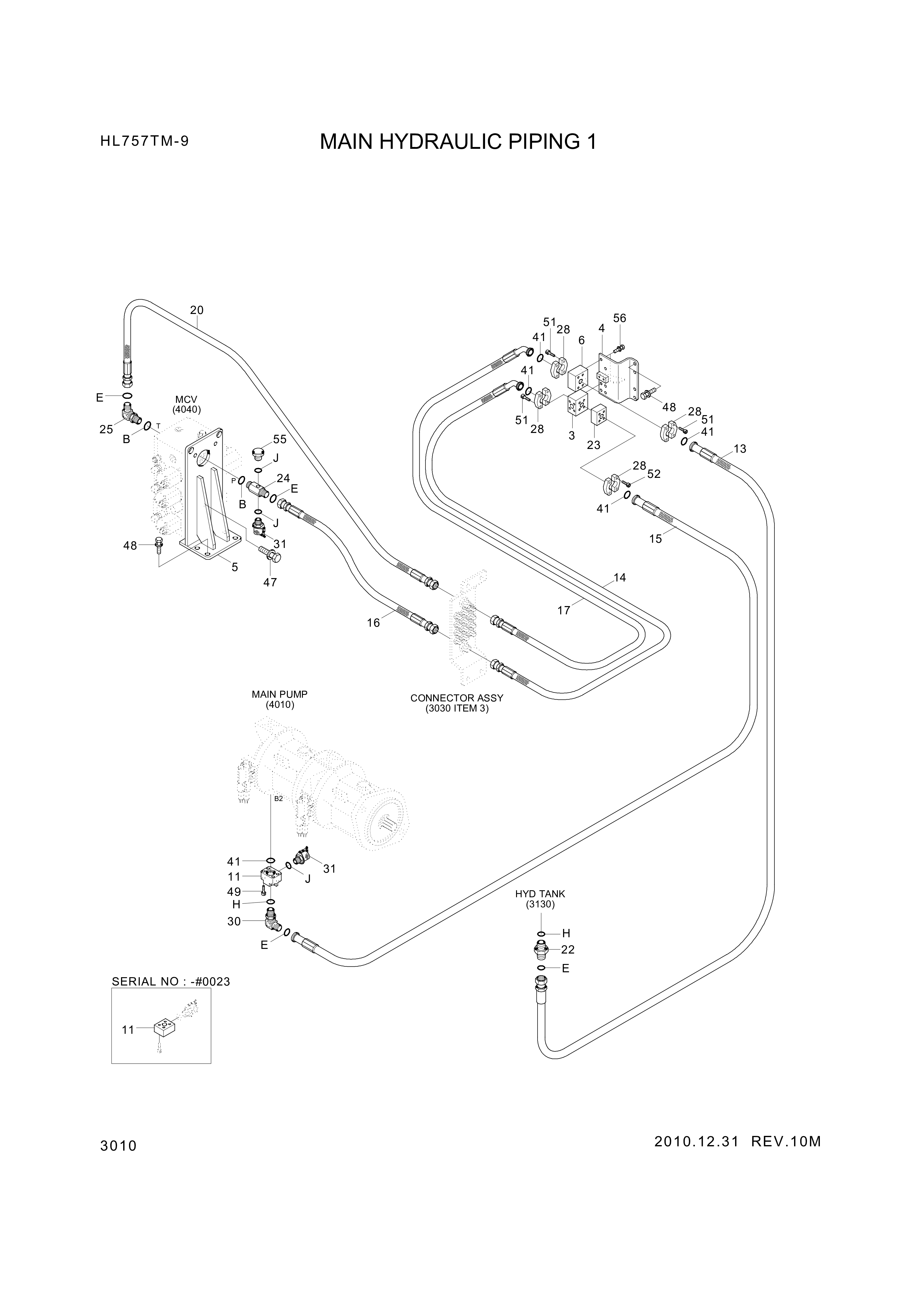 drawing for Hyundai Construction Equipment P930-162018 - HOSE ASSY-ORFS&THD