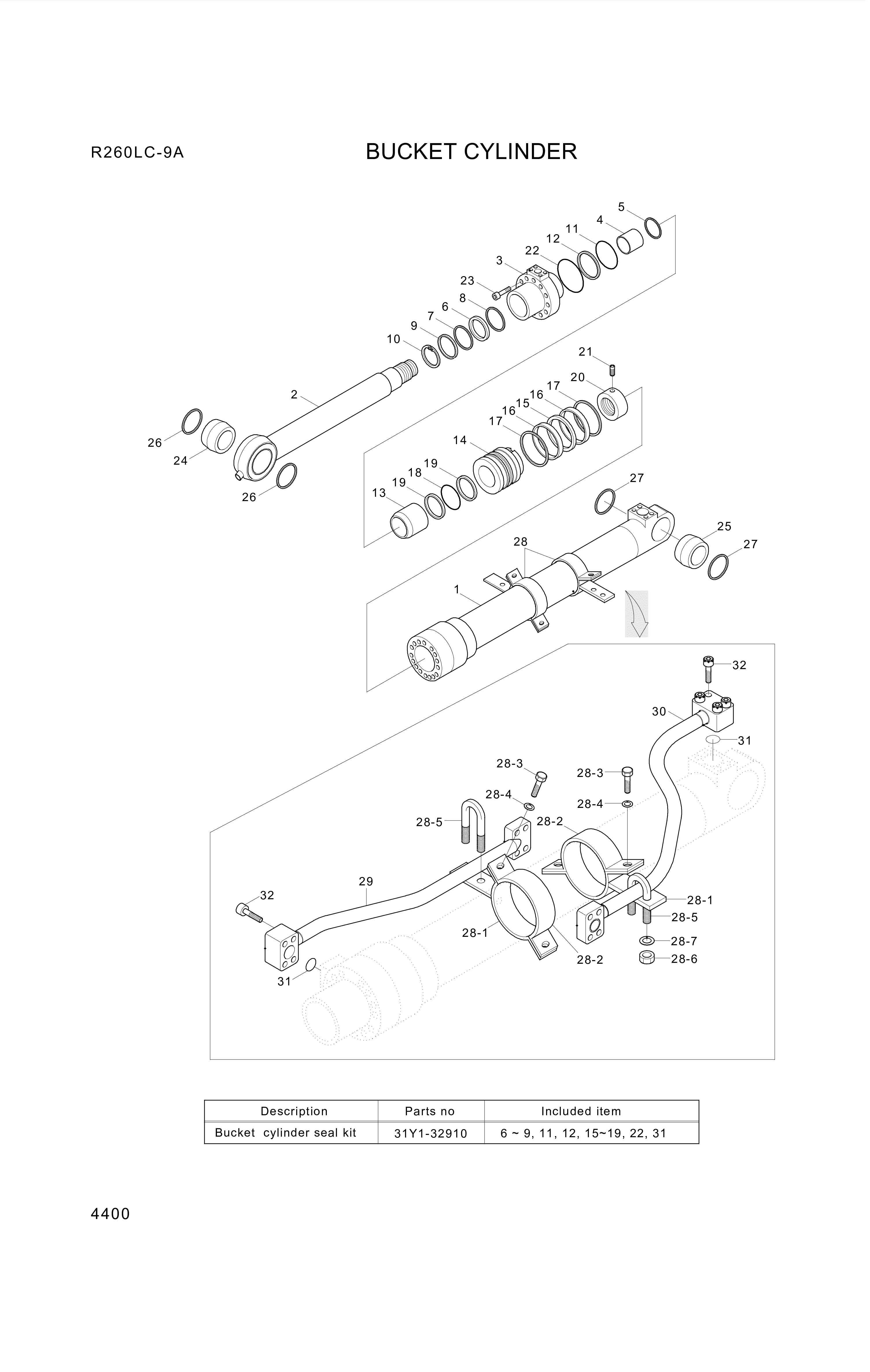 drawing for Hyundai Construction Equipment 31YC-31520 - CLAMP-BAND