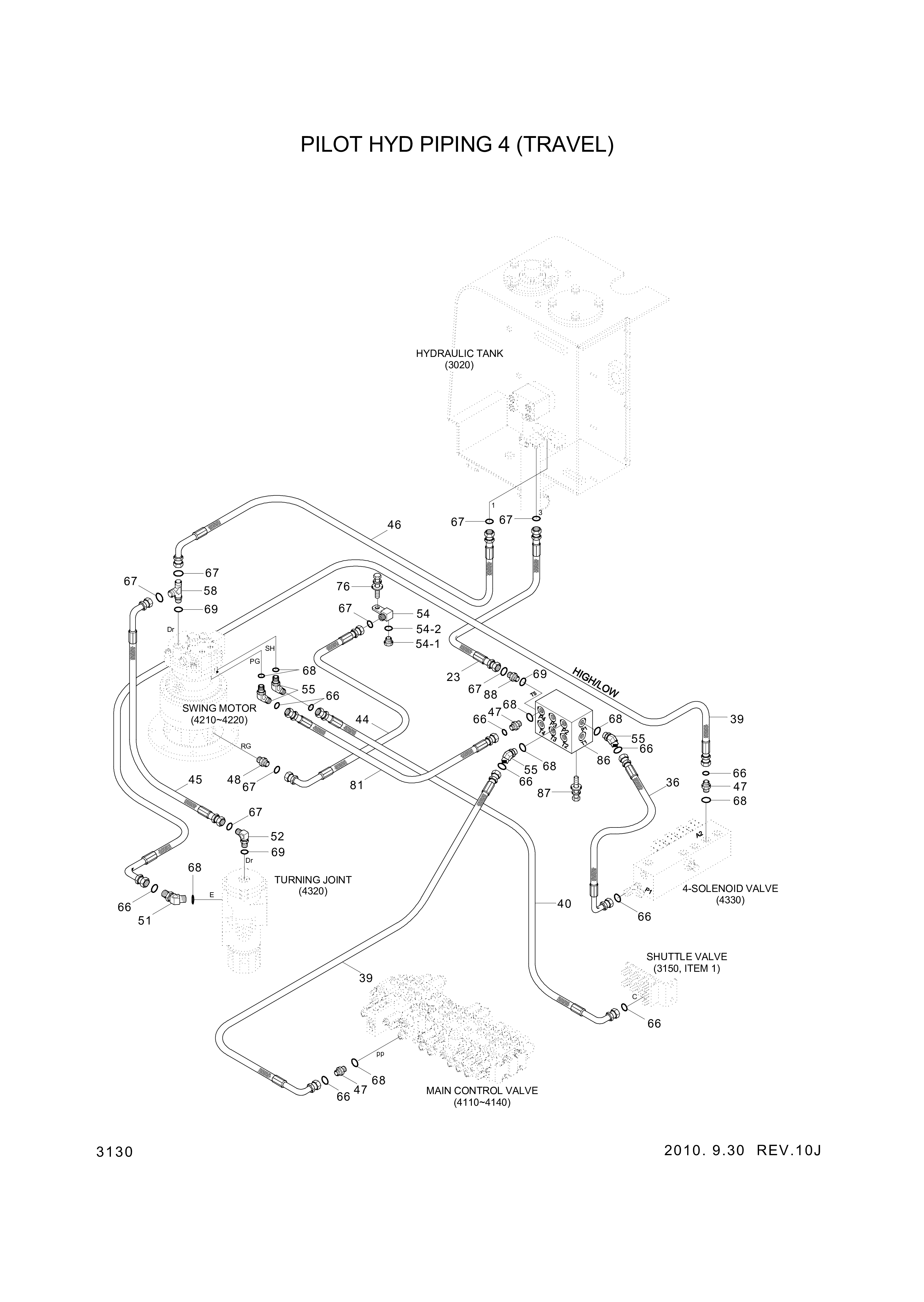 Technical drawing of Hyundai Construction Equipment P930-062009 HOSE ASSY-ORFS&amp;THD with dimensions and layout (figure 5)