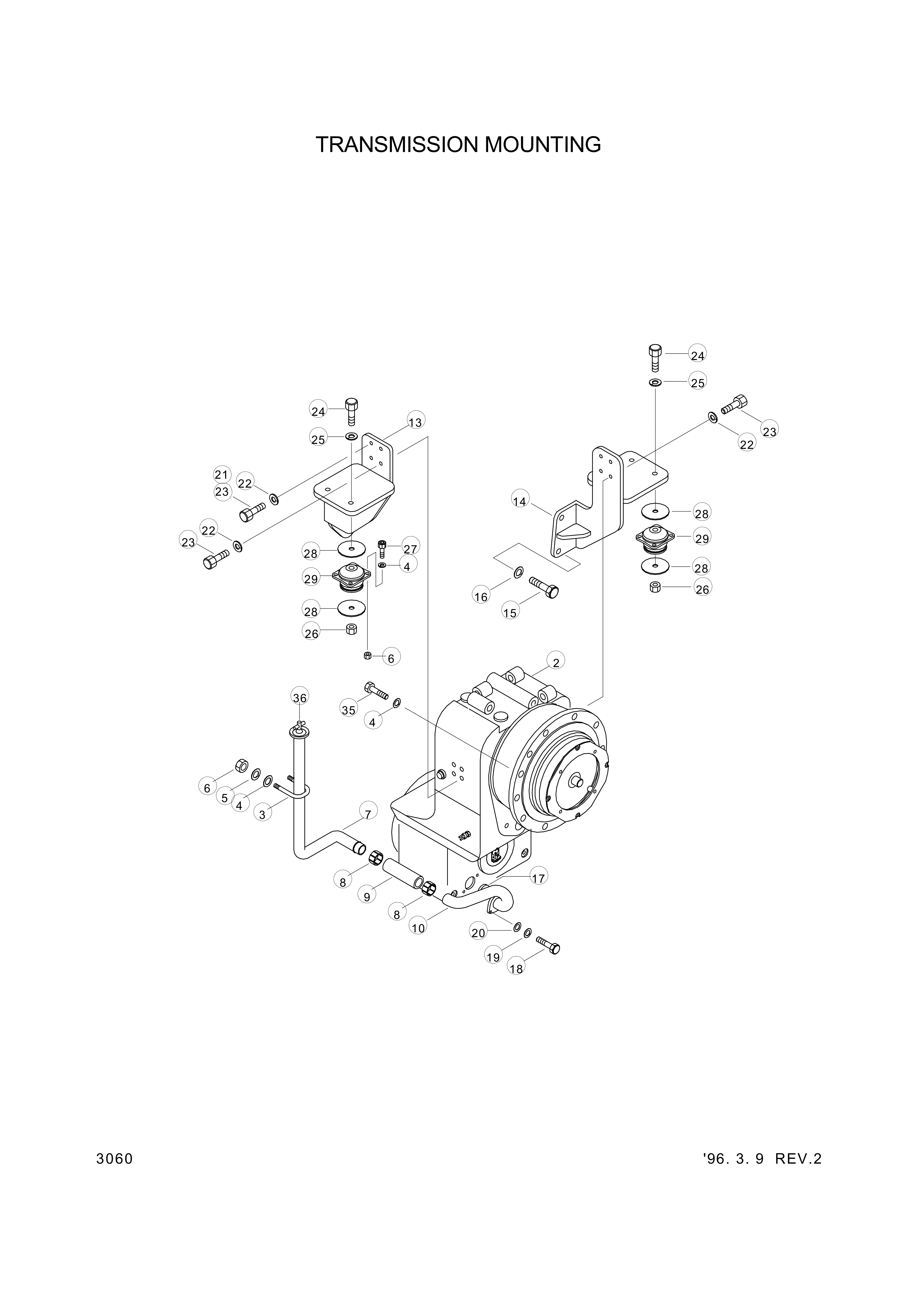 drawing for Hyundai Construction Equipment 84L4-00010 - TRANSMISSION ASSY