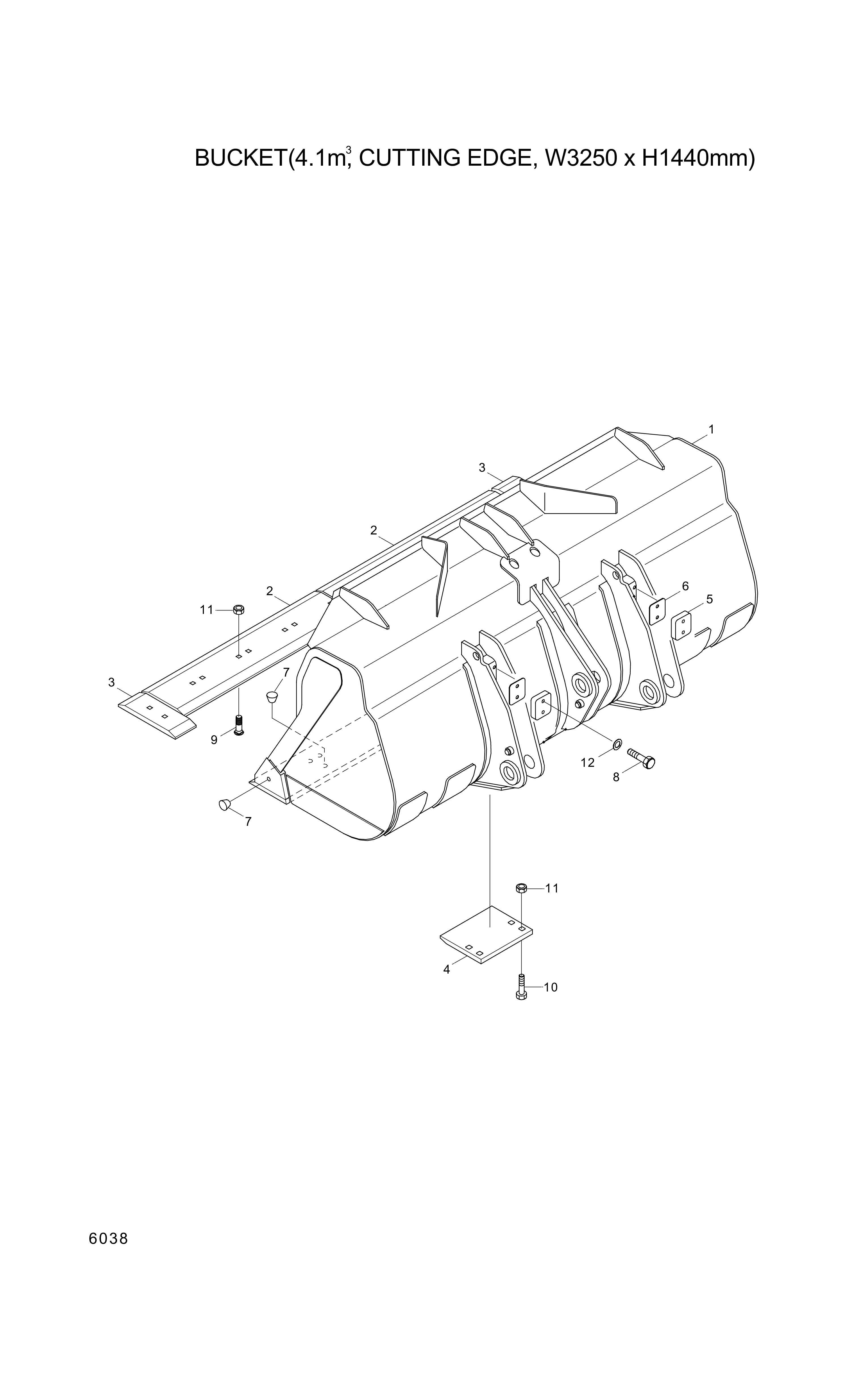 drawing for Hyundai Construction Equipment 64L1-00350 - CUTTINGEDGE-CT