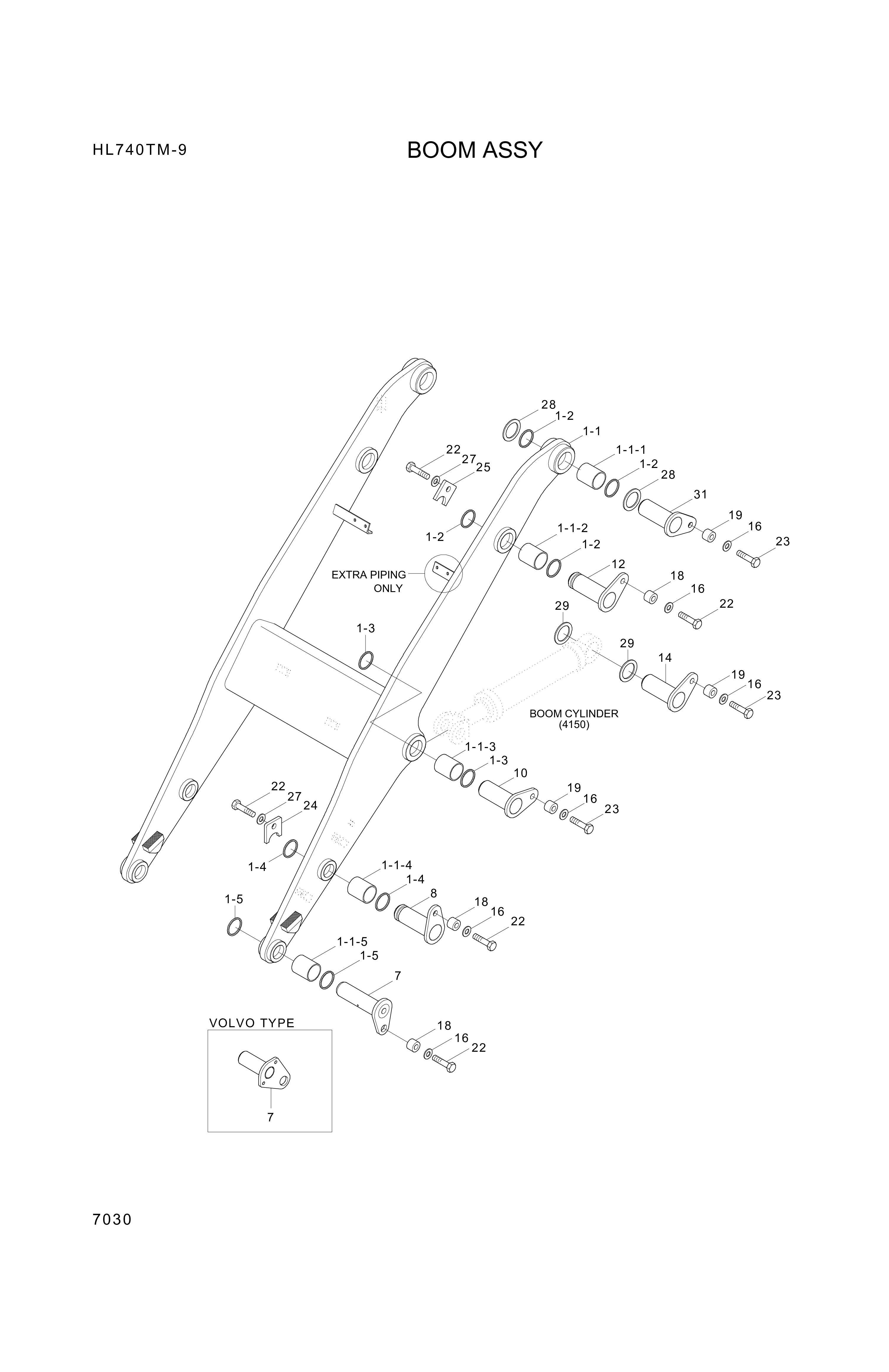 drawing for Hyundai Construction Equipment 61L7-30130 - BUSHING-PIN