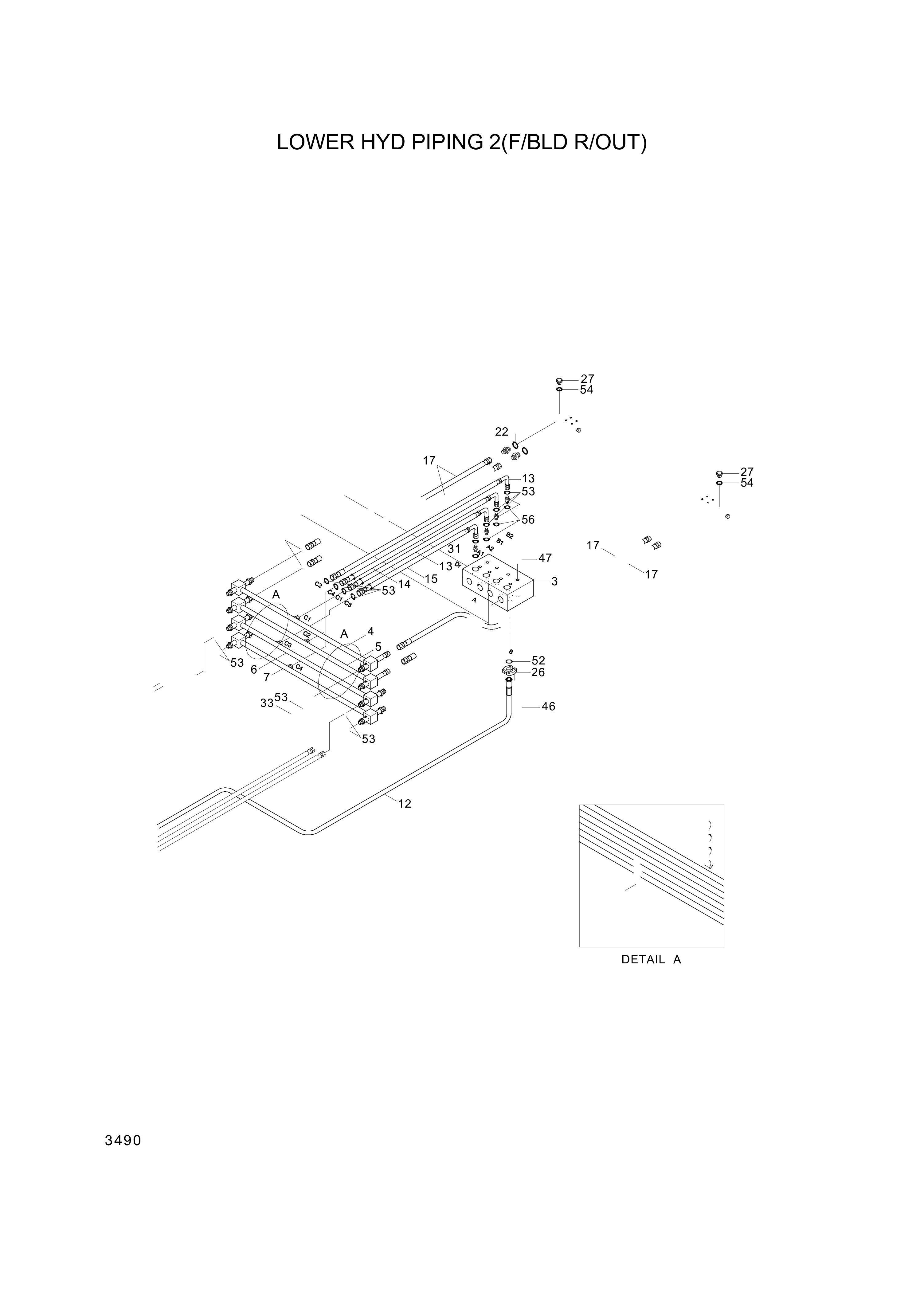 drawing for Hyundai Construction Equipment P933-087009 - HOSE ASSY-ORFS&THD