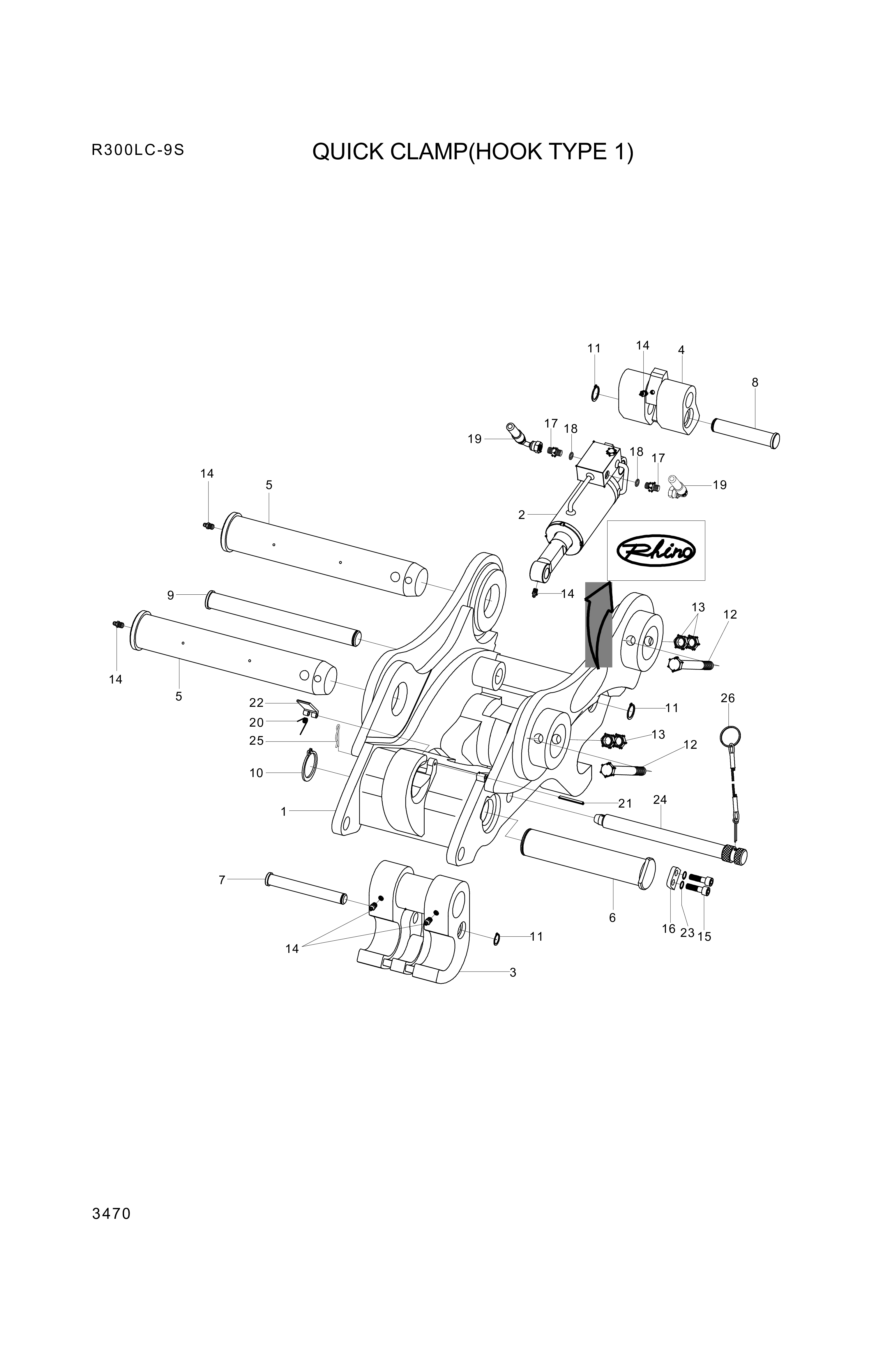 drawing for Hyundai Construction Equipment XKBP-00260 - PIN-JOINT