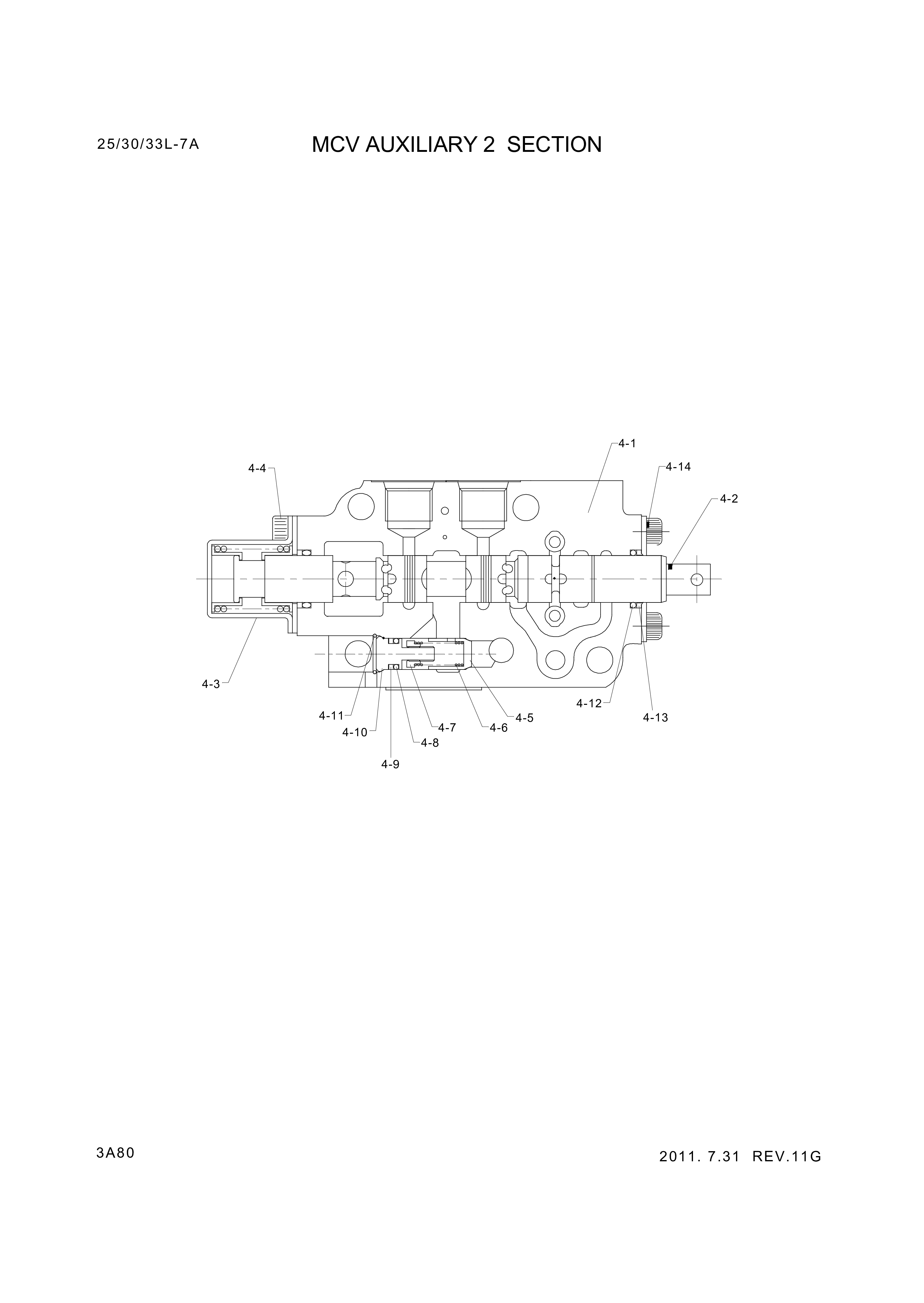 drawing for Hyundai Construction Equipment 2005300030 - Spool Assy-Att