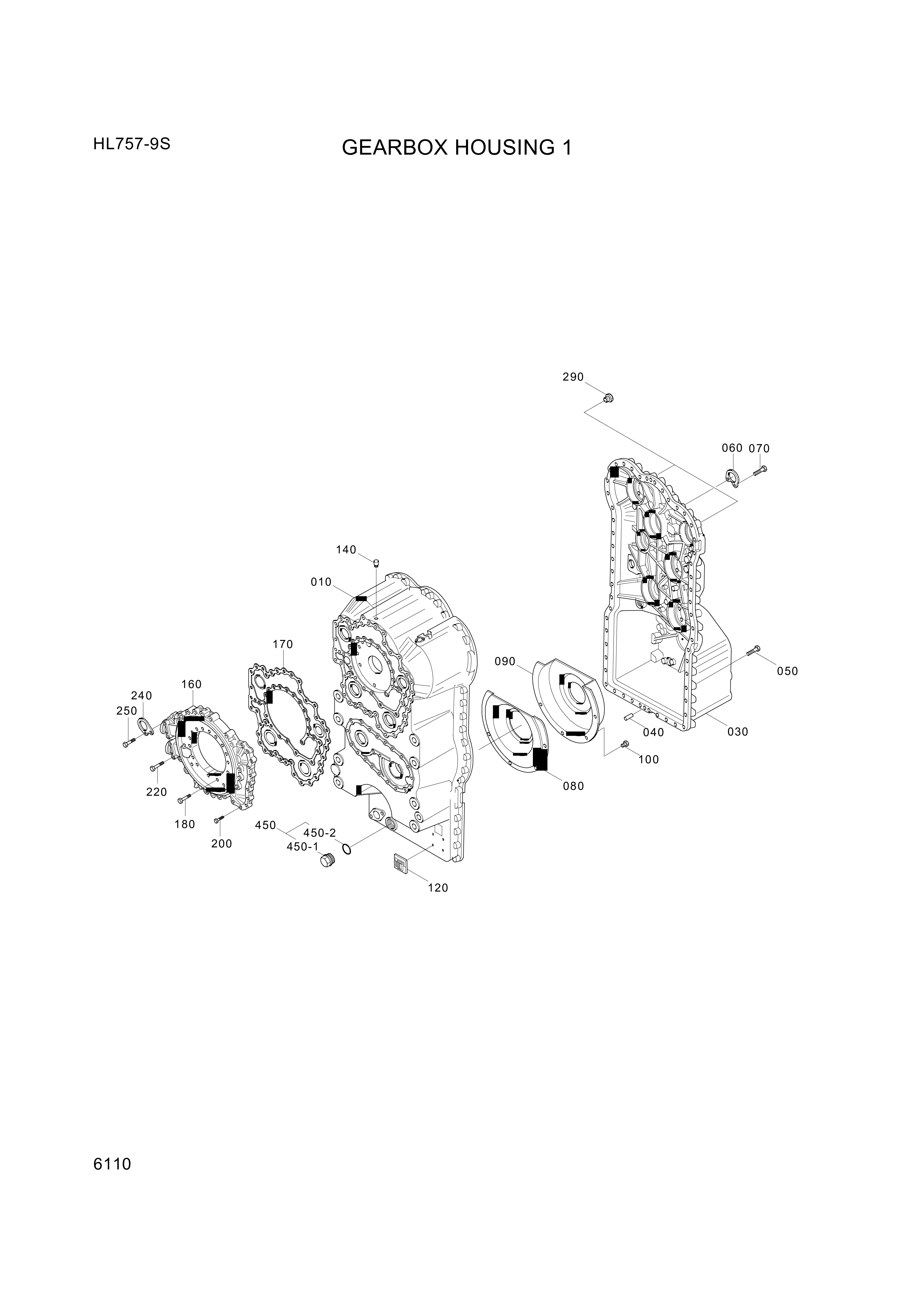 Technical drawing of Hyundai Construction Equipment ZGAQ-02843 SECTOR-FRONT with dimensions and layout (figure 5)