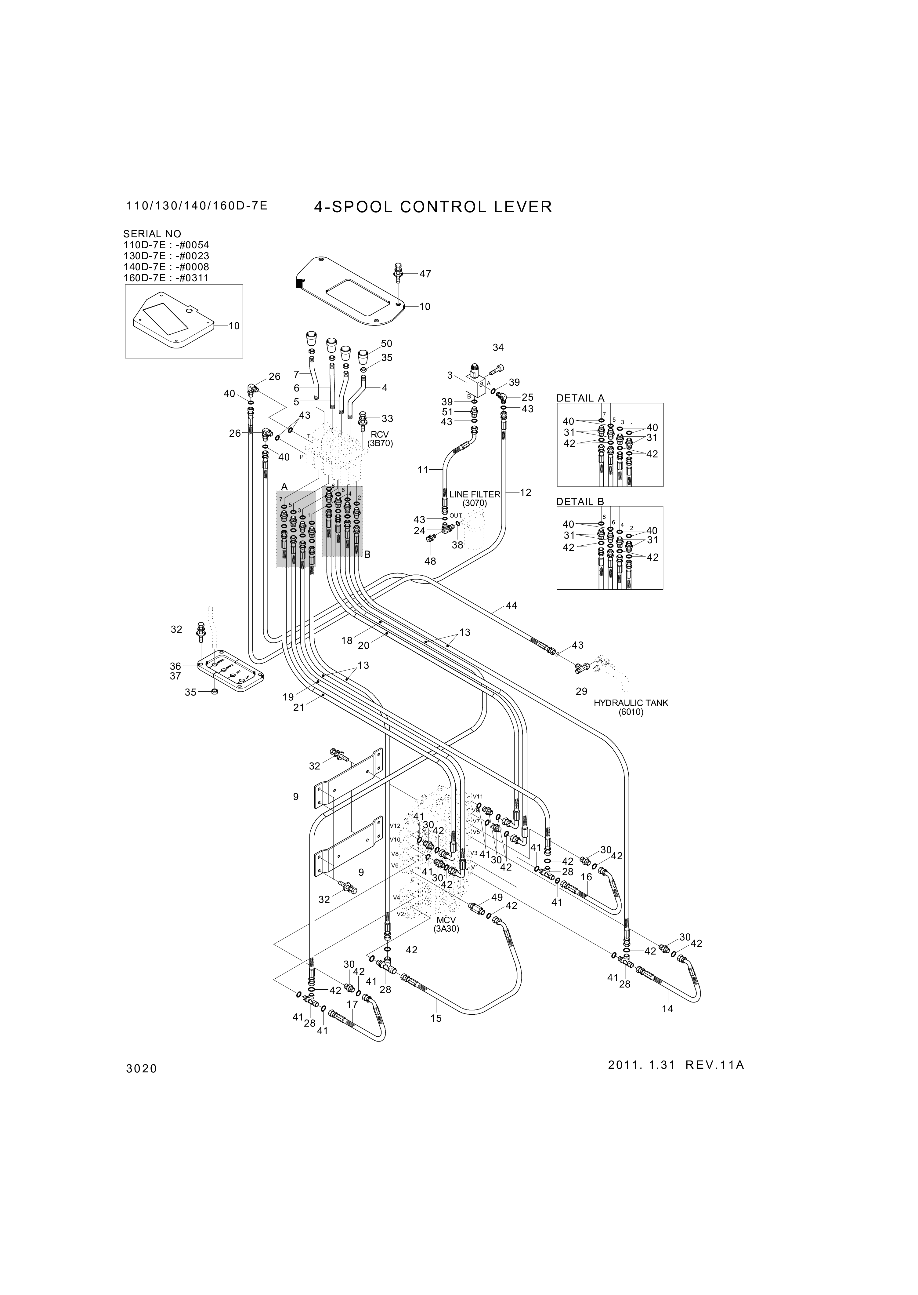 drawing for Hyundai Construction Equipment P930-062019 - HOSE ASSY-ORFS&THD