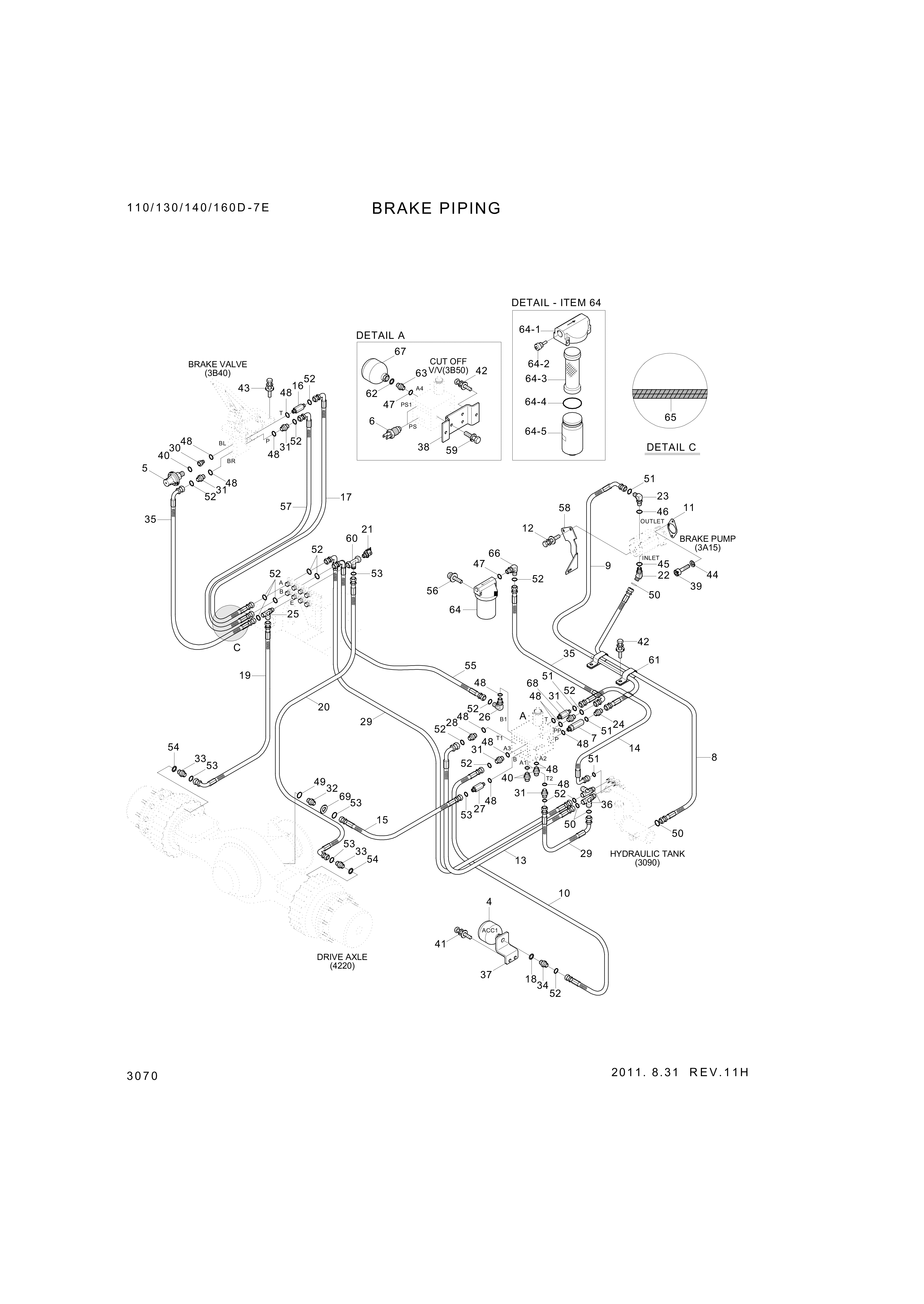 drawing for Hyundai Construction Equipment P930-081007 - HOSE ASSY-ORFS&THD