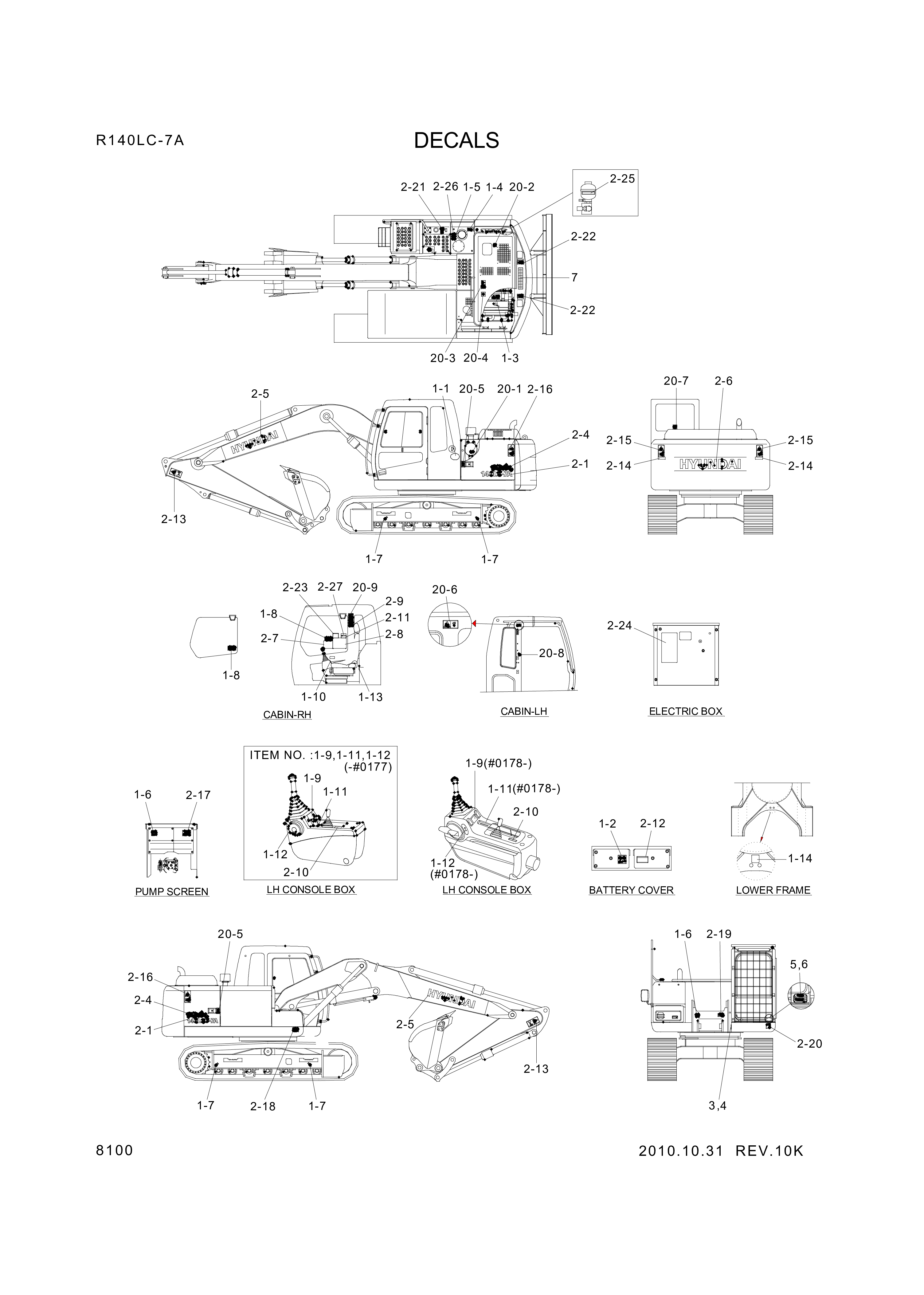 drawing for Hyundai Construction Equipment 93N4-03130 - DECAL-LIFT CHART
