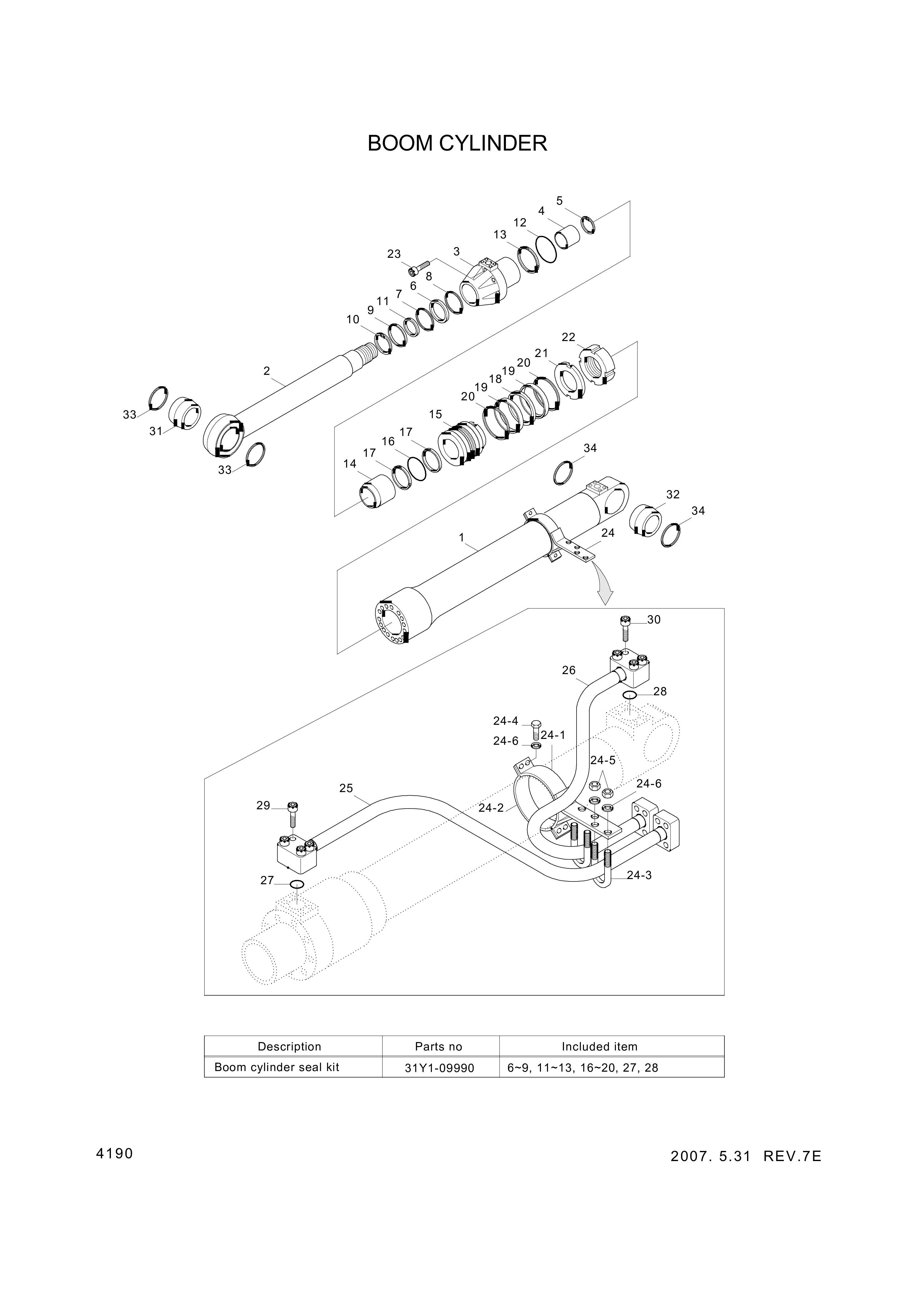 drawing for Hyundai Construction Equipment 31YC-32070 - CLAMP-BAND