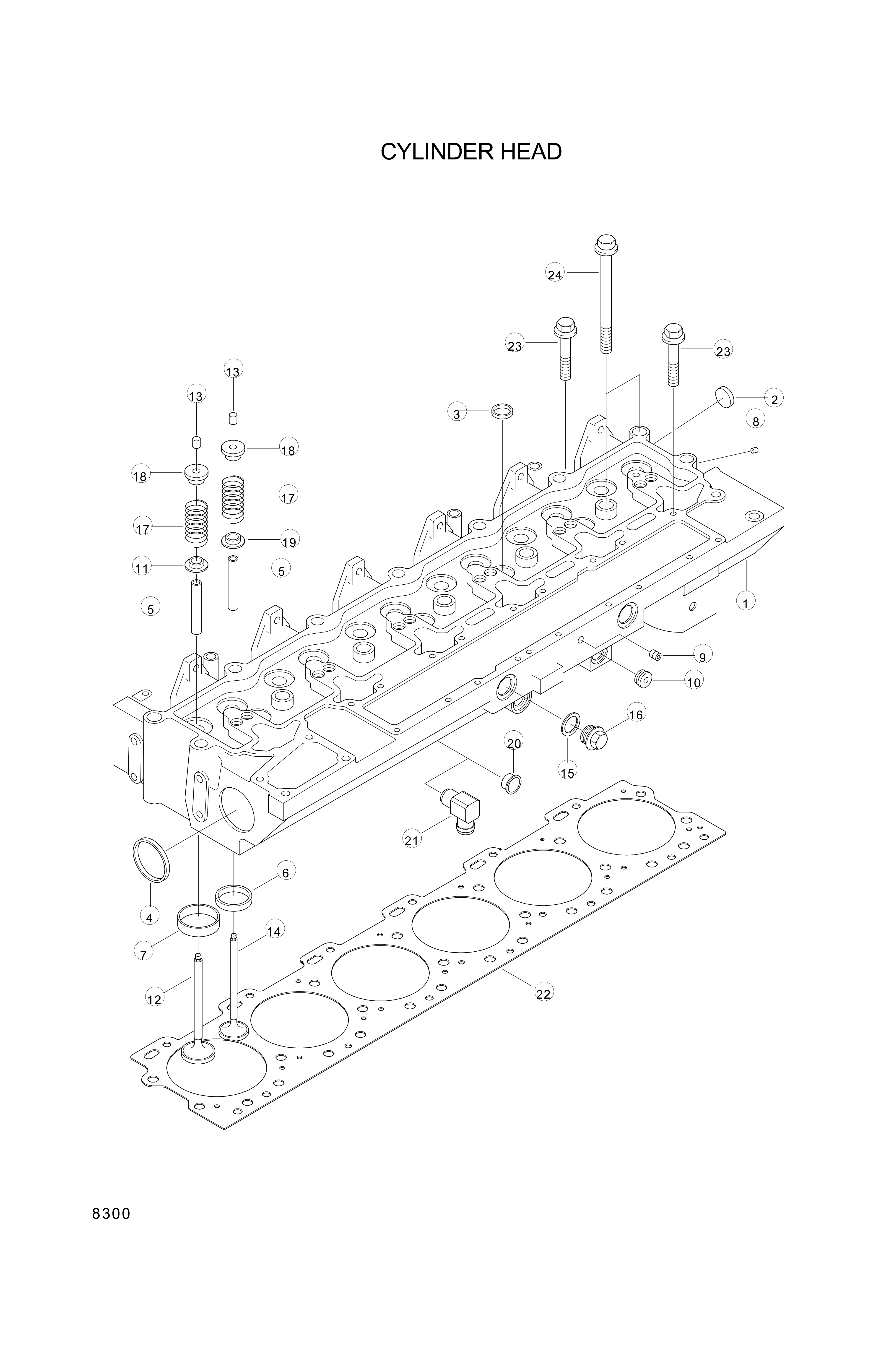 Technical drawing of Hyundai Construction Equipment YUBP-06255 BLOCK ASSY-CYL with dimensions and layout (figure 4)
