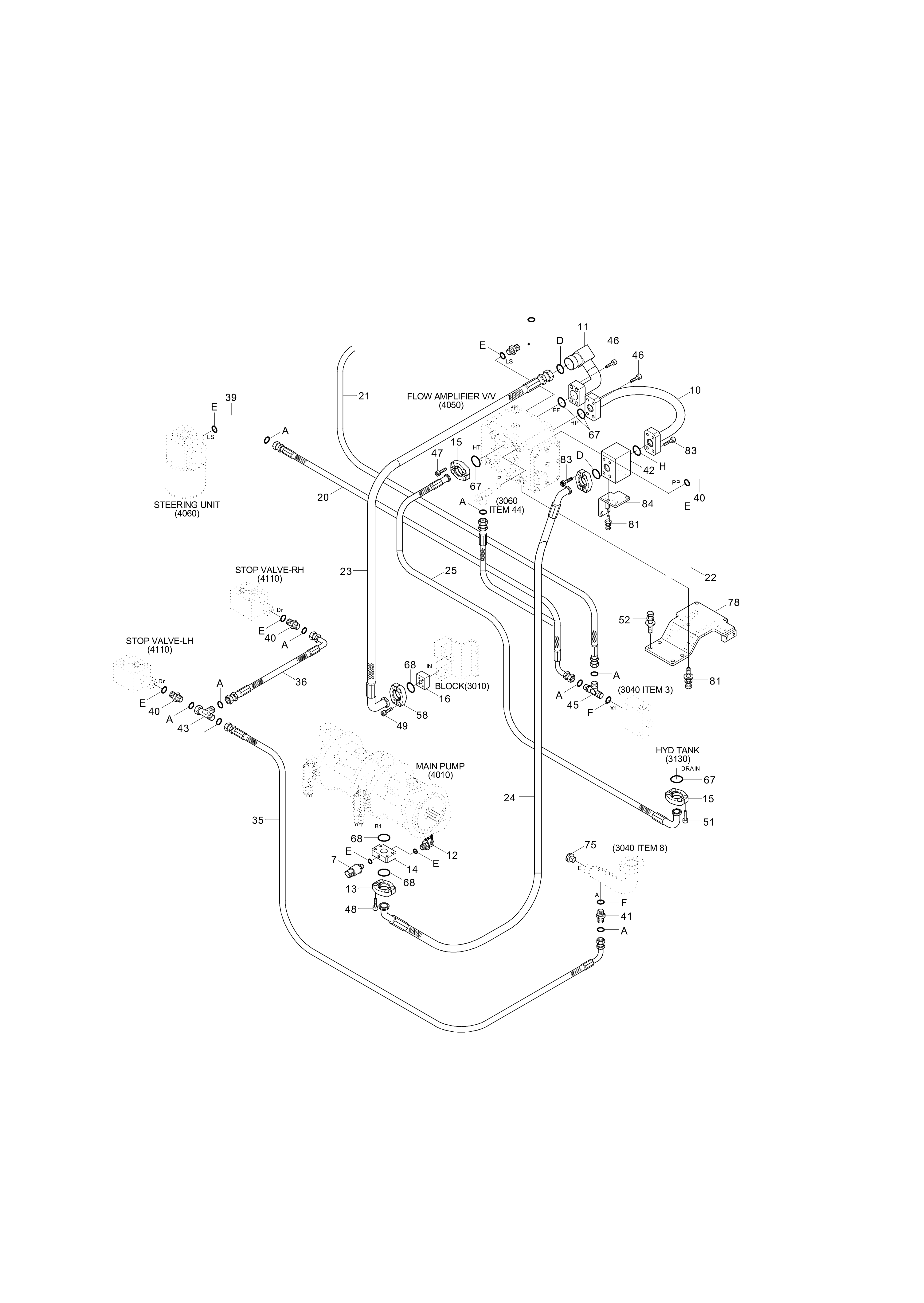 drawing for Hyundai Construction Equipment P930-066034 - HOSE ASSY-ORFS&THD