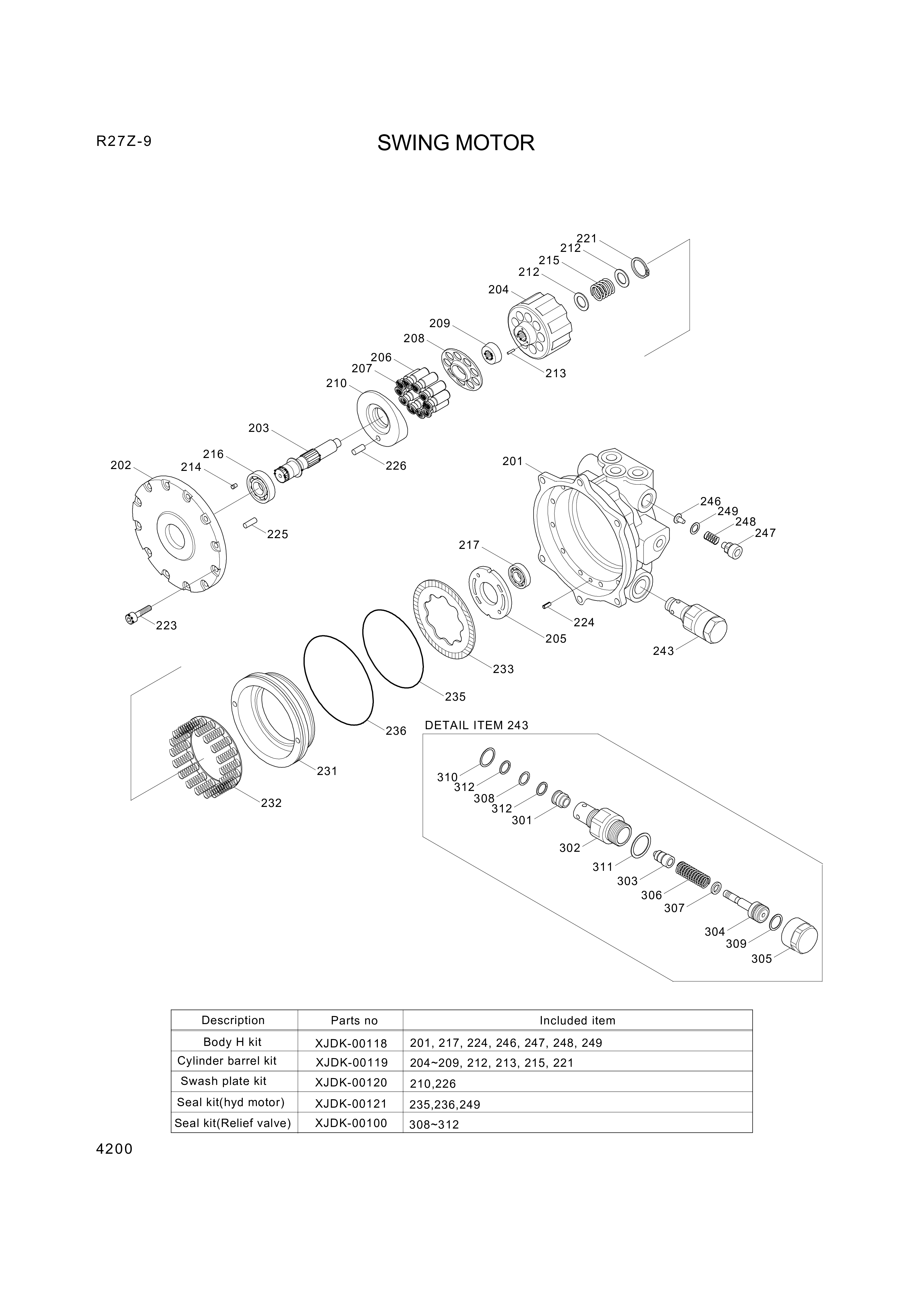 drawing for Hyundai Construction Equipment XJDK-00100 - SEAL KIT