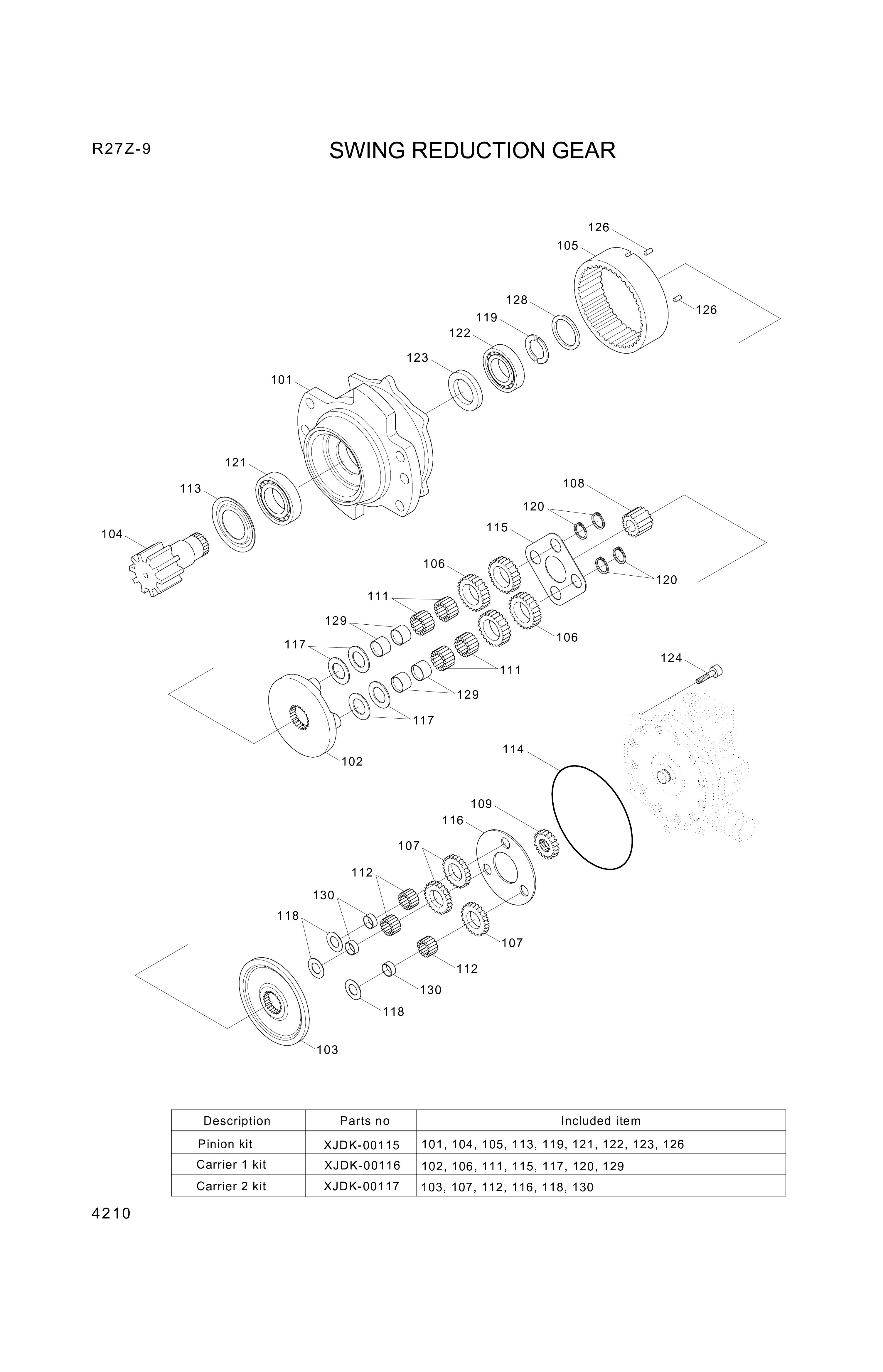 drawing for Hyundai Construction Equipment XJDK-00102 - GEAR-S1