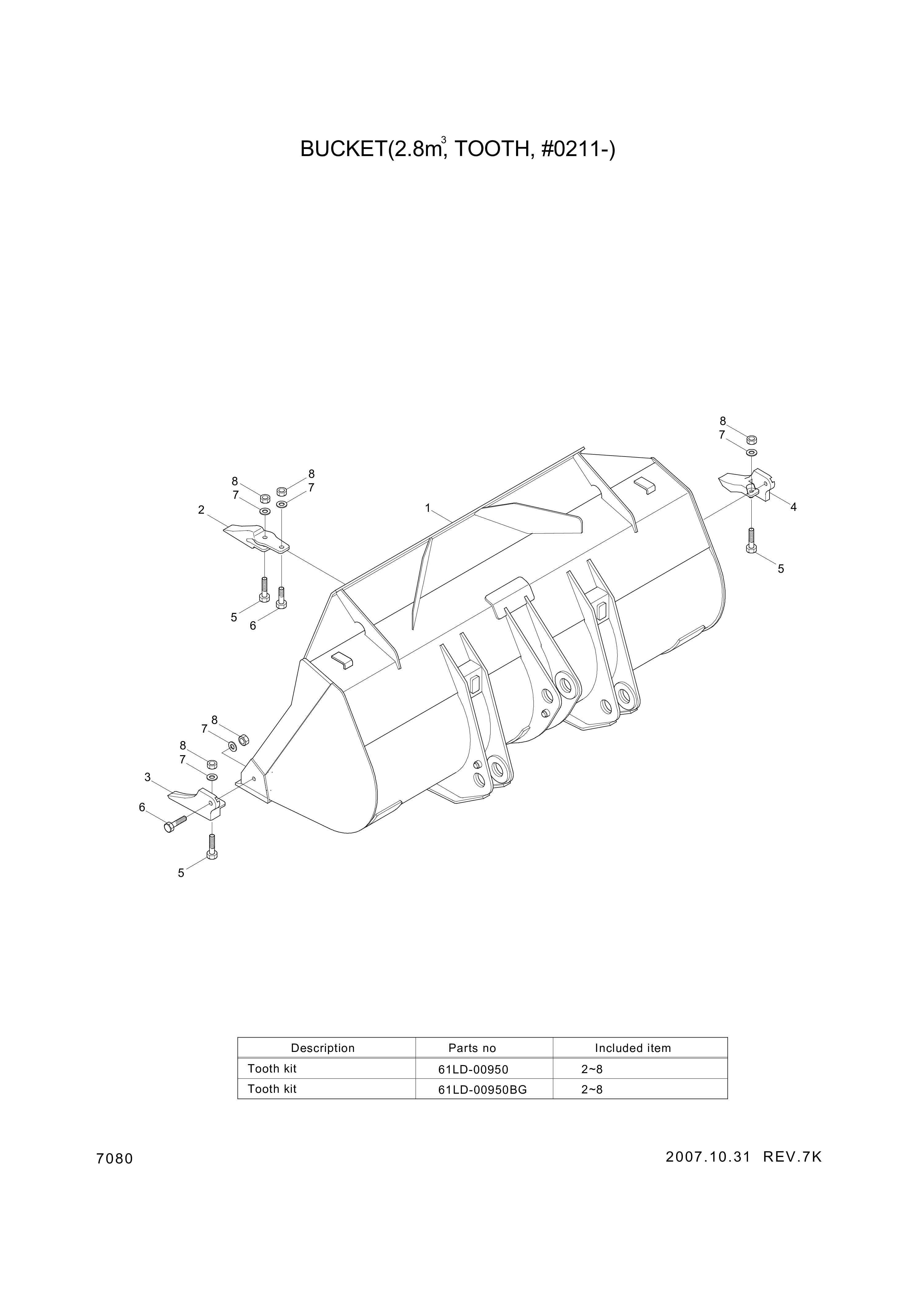drawing for Hyundai Construction Equipment 61LD-02010BG - BUCKET