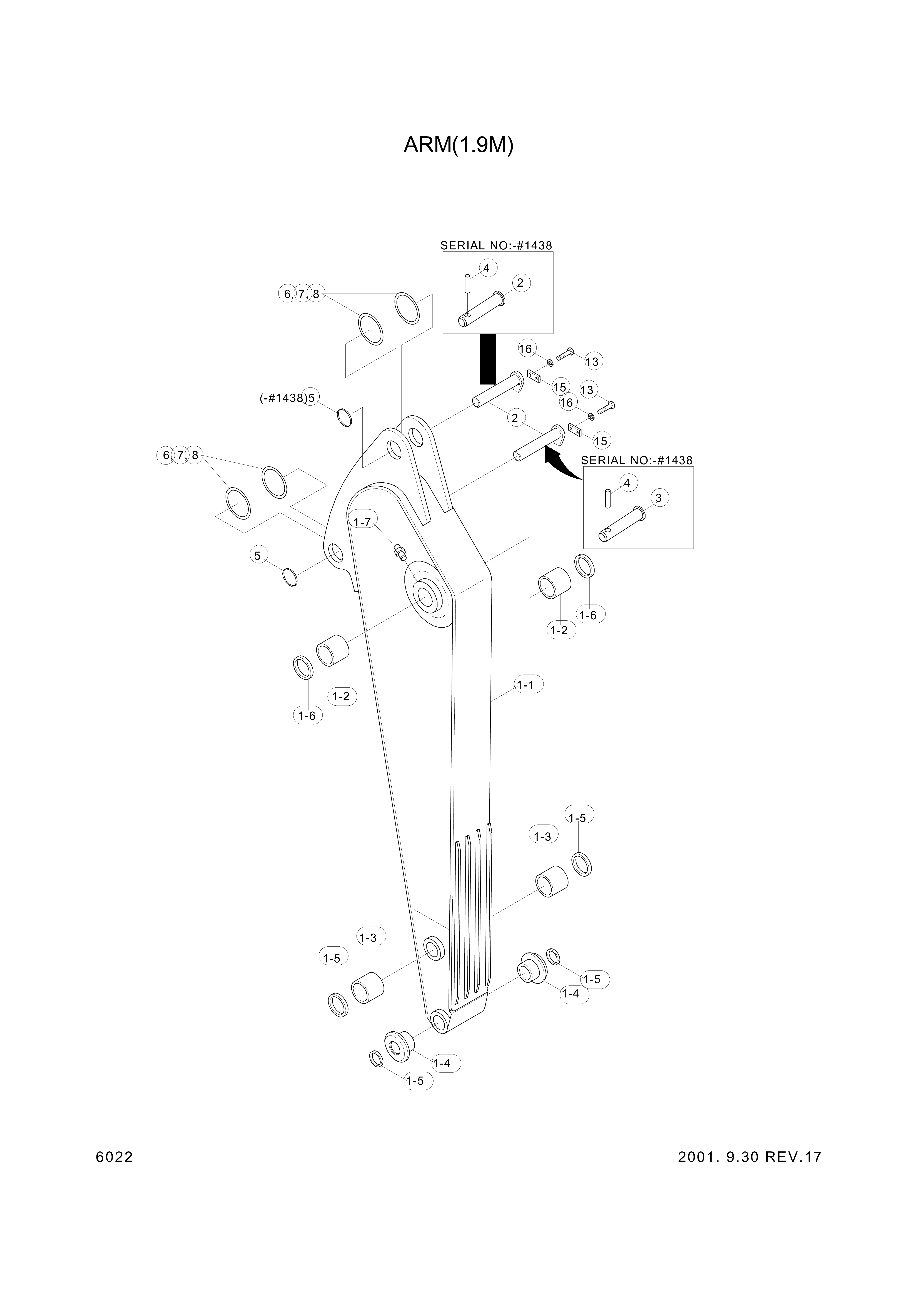 drawing for Hyundai Construction Equipment 61E8-11130 - PIN-JOINT