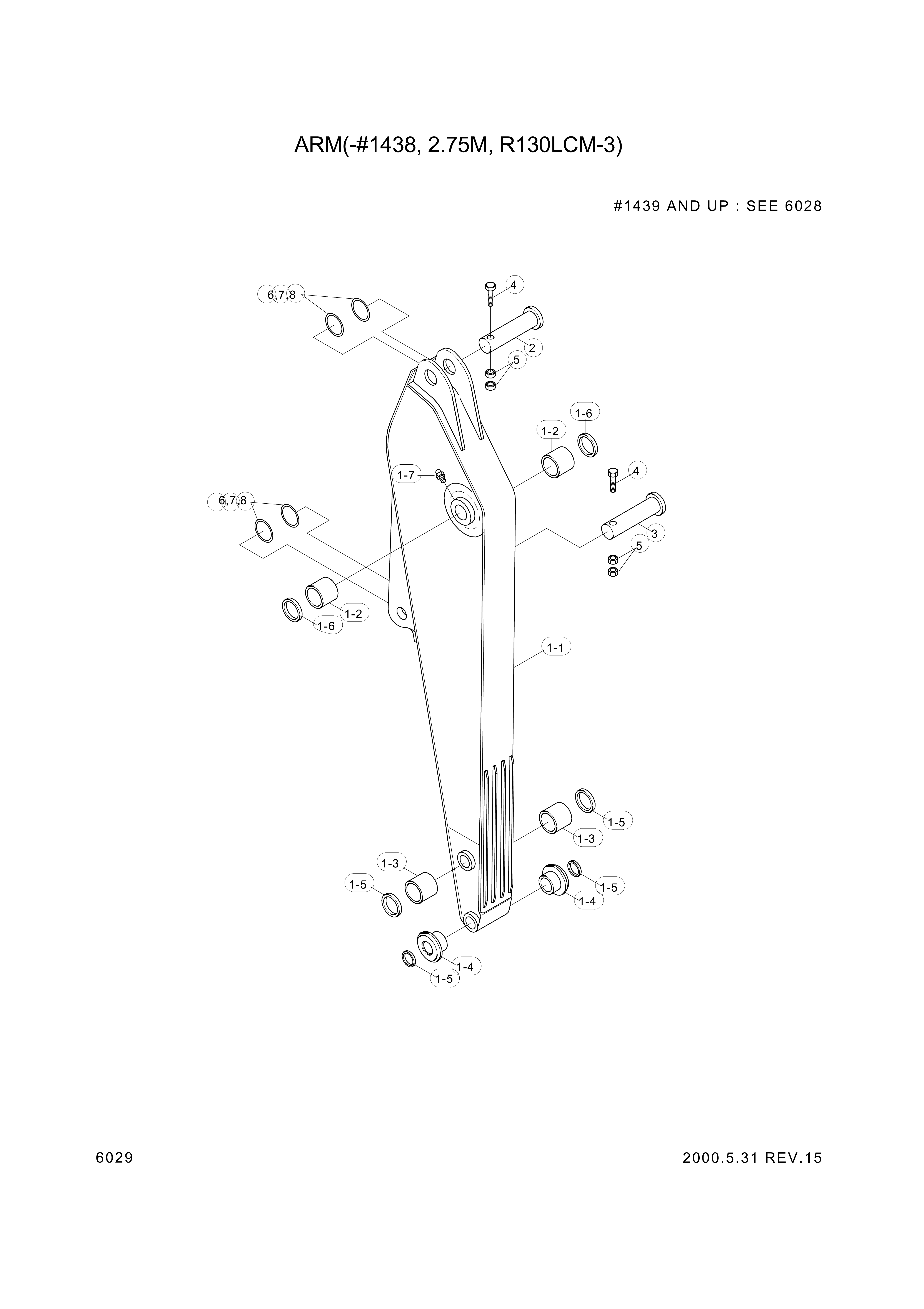 drawing for Hyundai Construction Equipment 61E8-11130 - PIN-JOINT