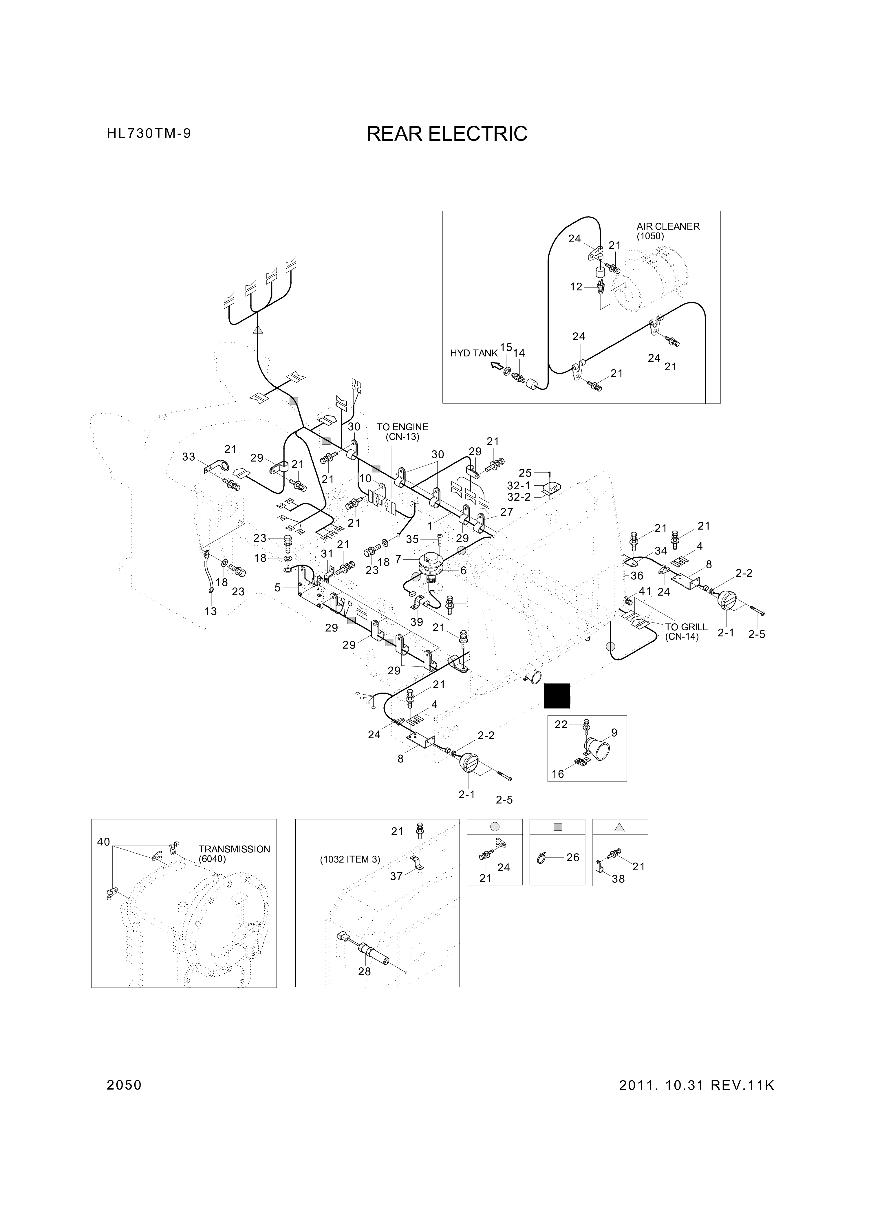 Technical drawing of Hyundai Construction Equipment 21L7-60290 HOUSING-RECEP with dimensions and layout (figure 2)