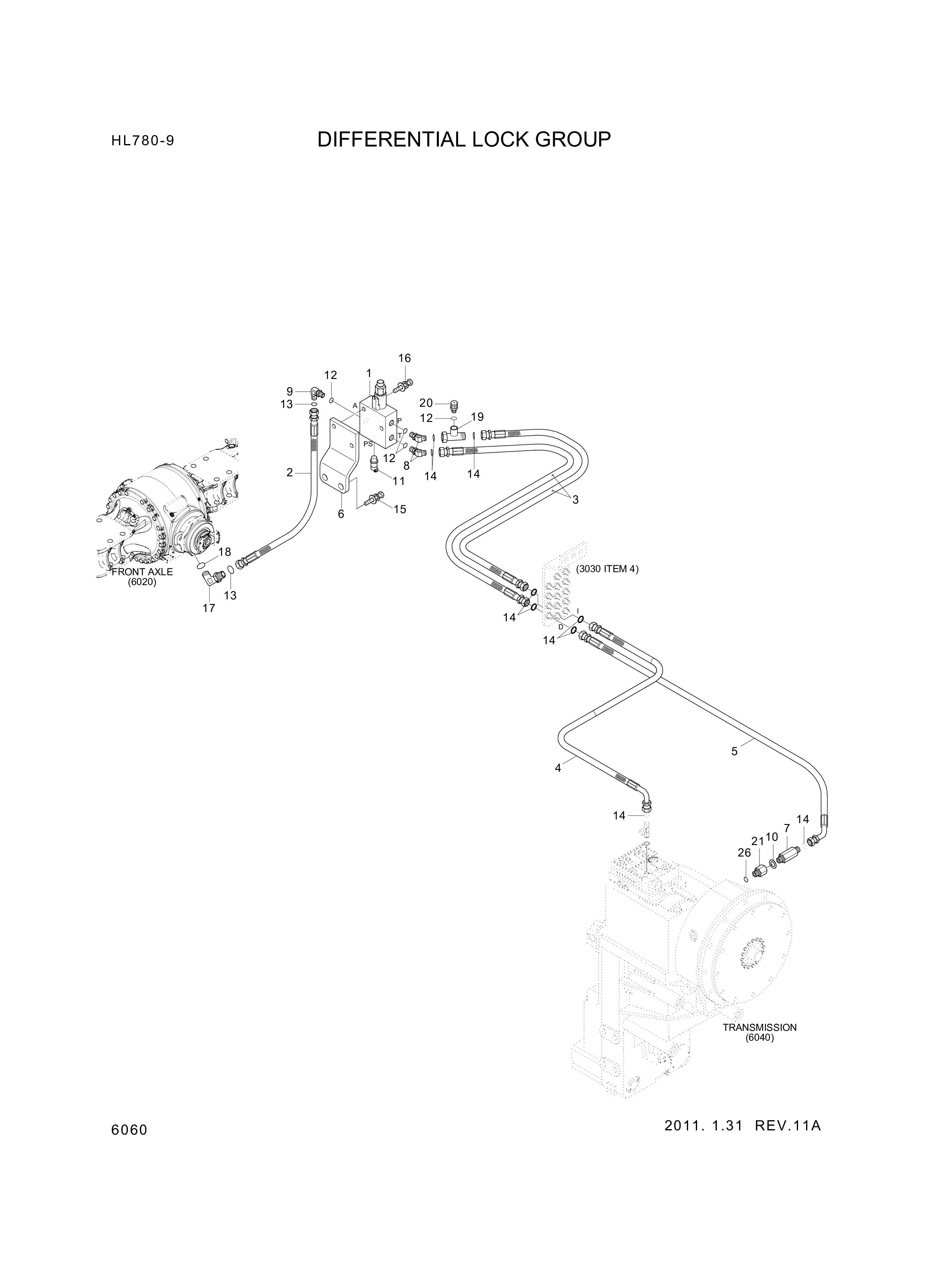 drawing for Hyundai Construction Equipment P930-062034 - HOSE ASSY-ORFS&THD