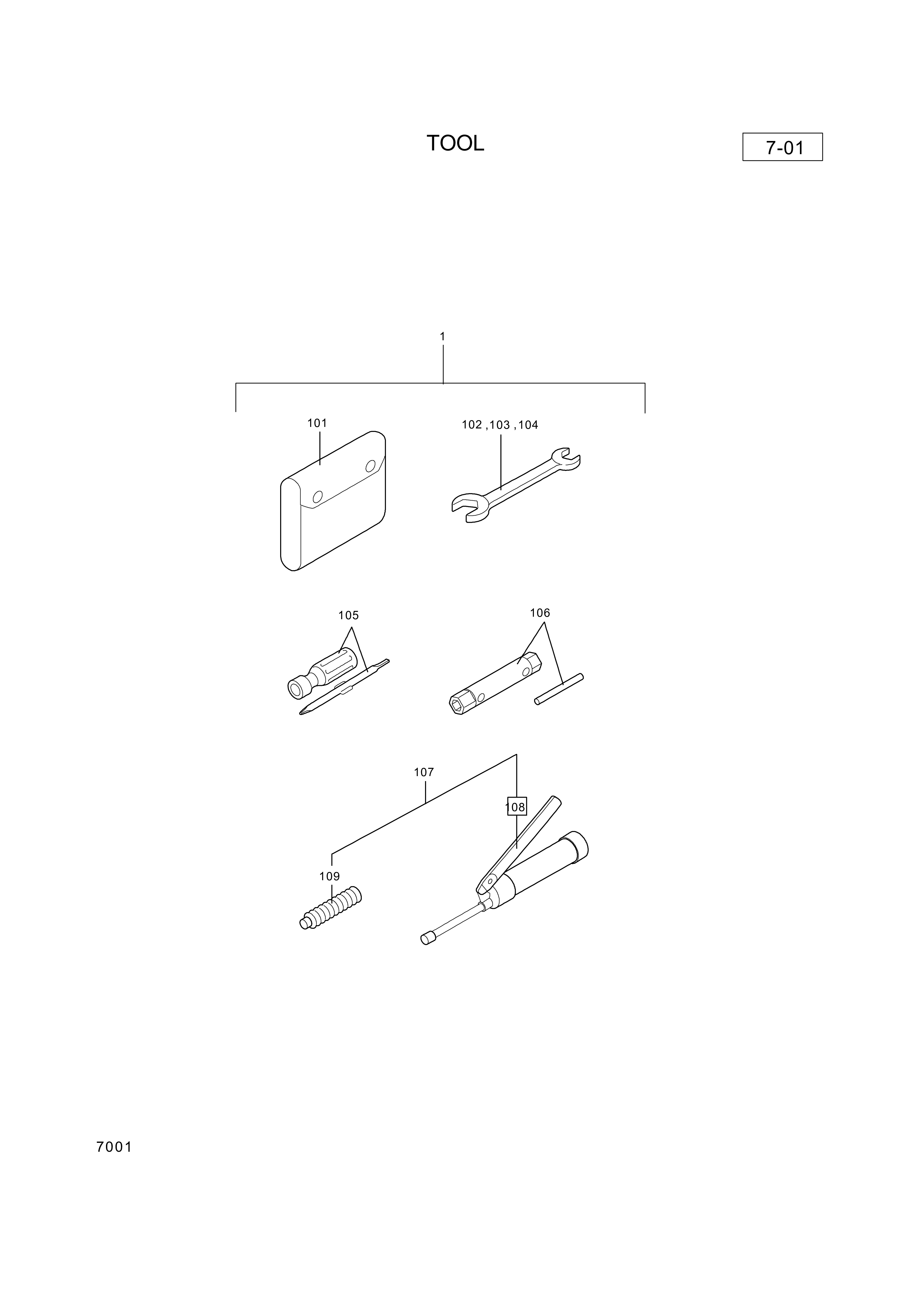 drawing for Hyundai Construction Equipment S071-00001 - TOOL ASSY