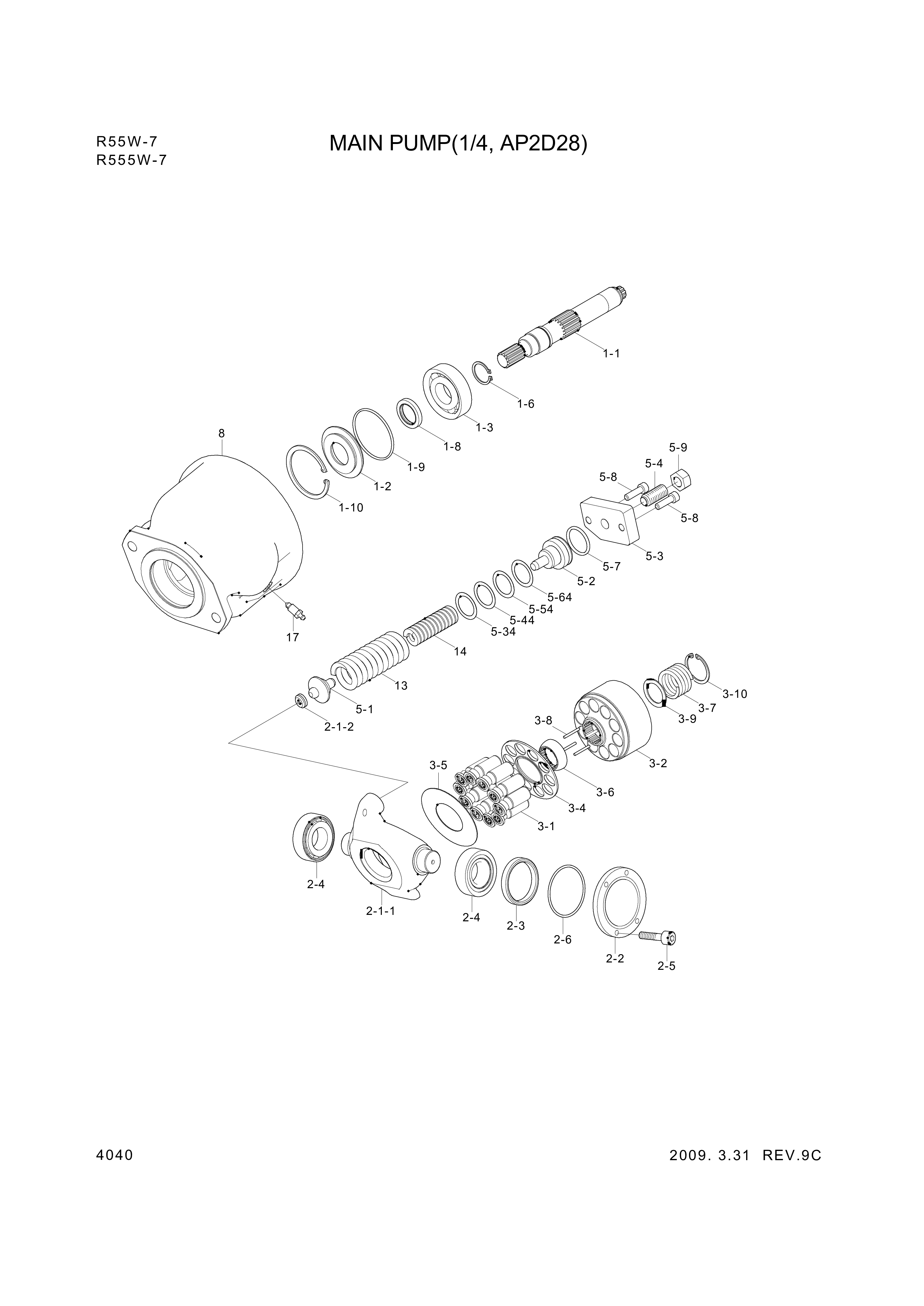 drawing for Hyundai Construction Equipment R971019913 - SPRING