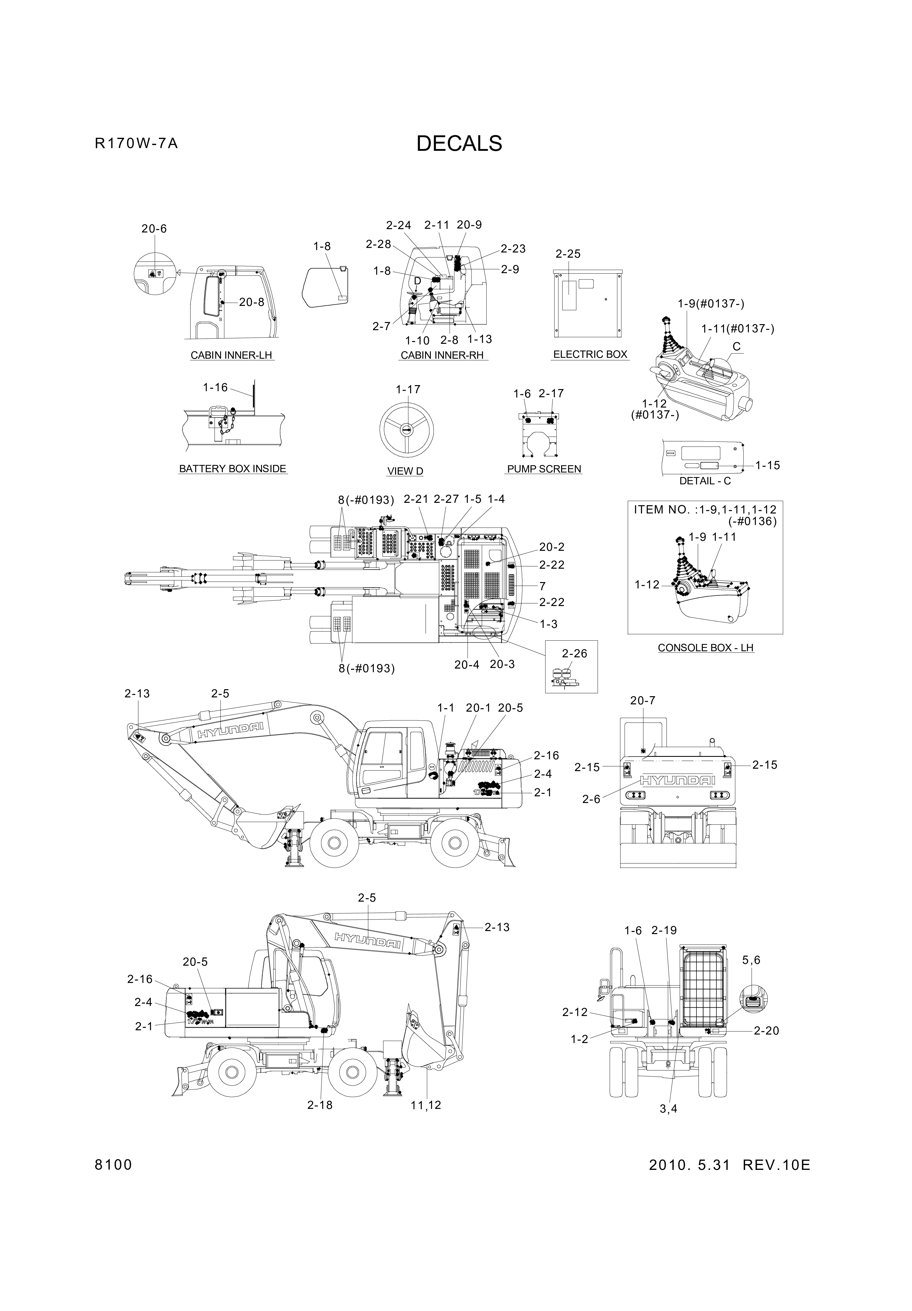 drawing for Hyundai Construction Equipment 93N5-01300 - DECAL KIT-B