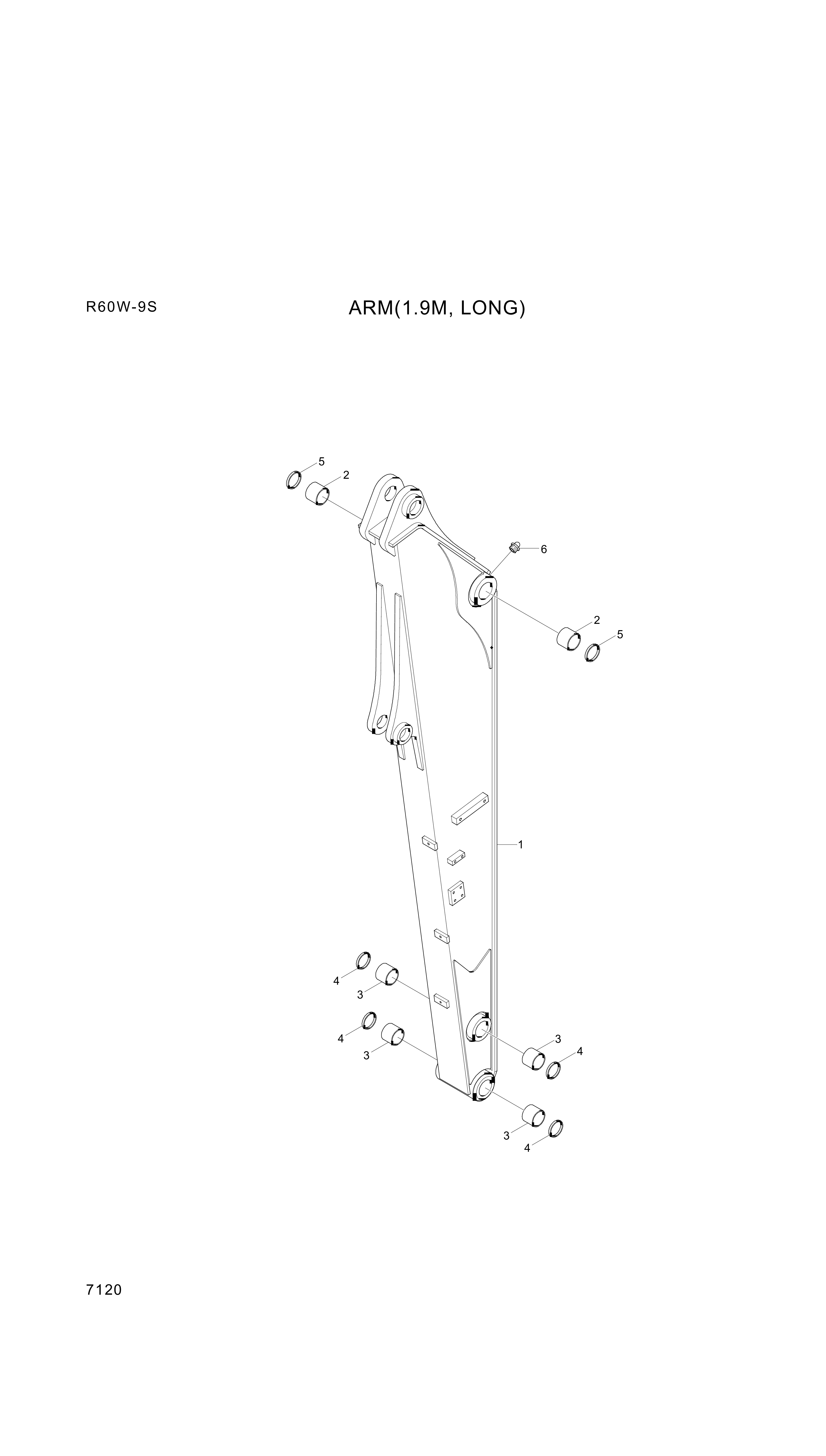 drawing for Hyundai Construction Equipment 61M9-90501 - BUSHING-PIN