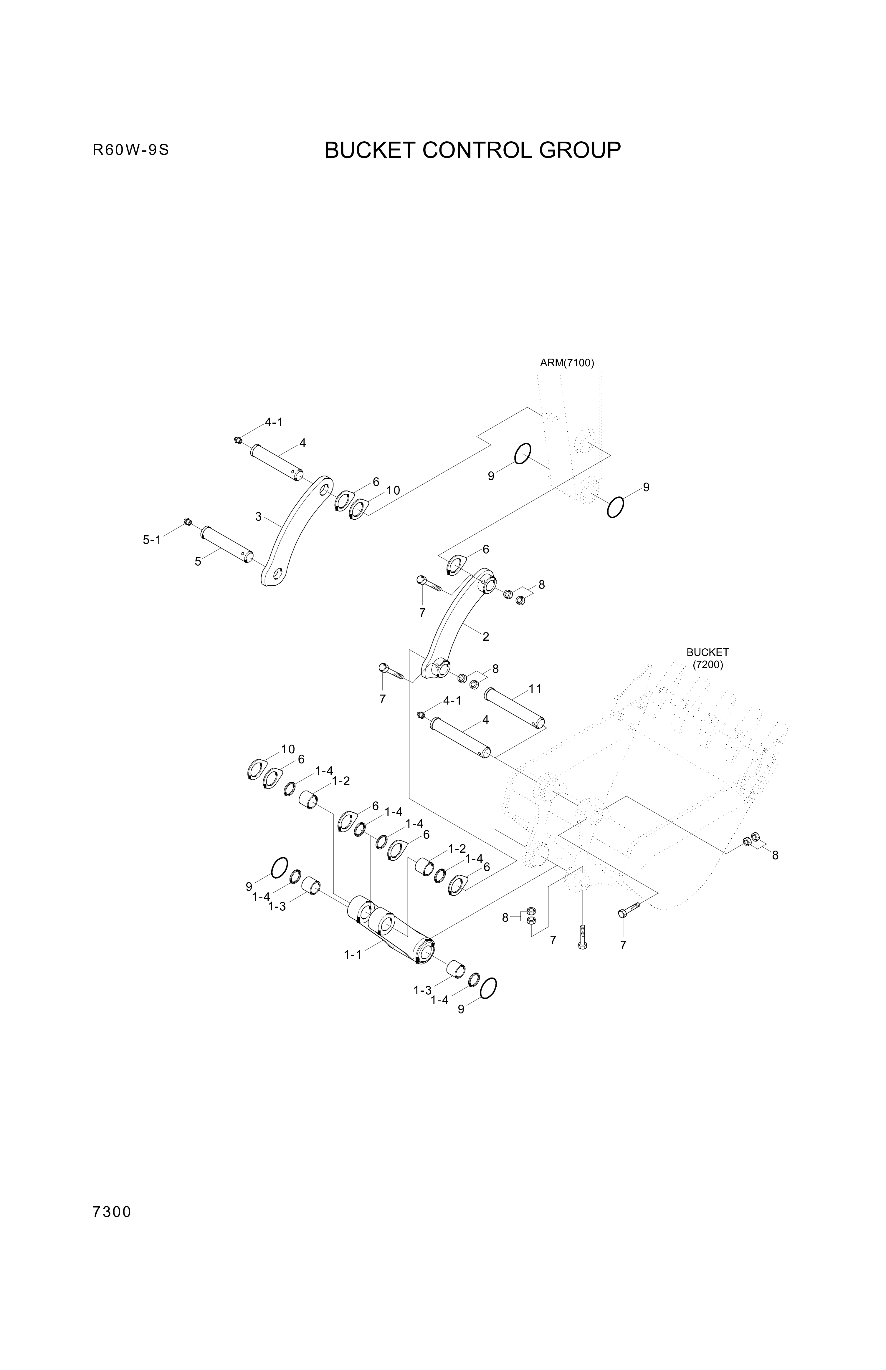 drawing for Hyundai Construction Equipment 61M8-42300GG - LINK-CONTROL RH