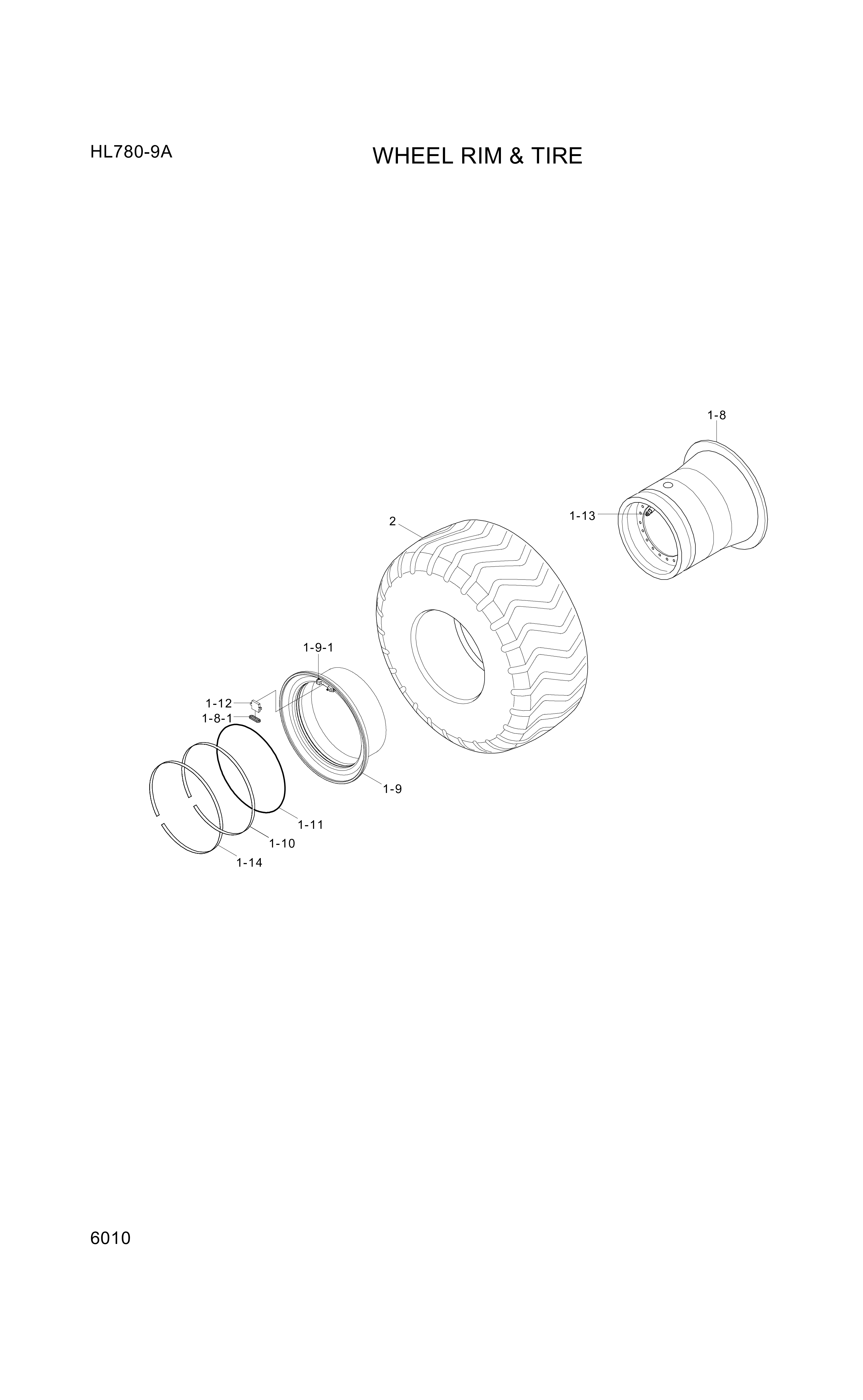 drawing for Hyundai Construction Equipment 81L6-00840 - TIRE-29.5XR25