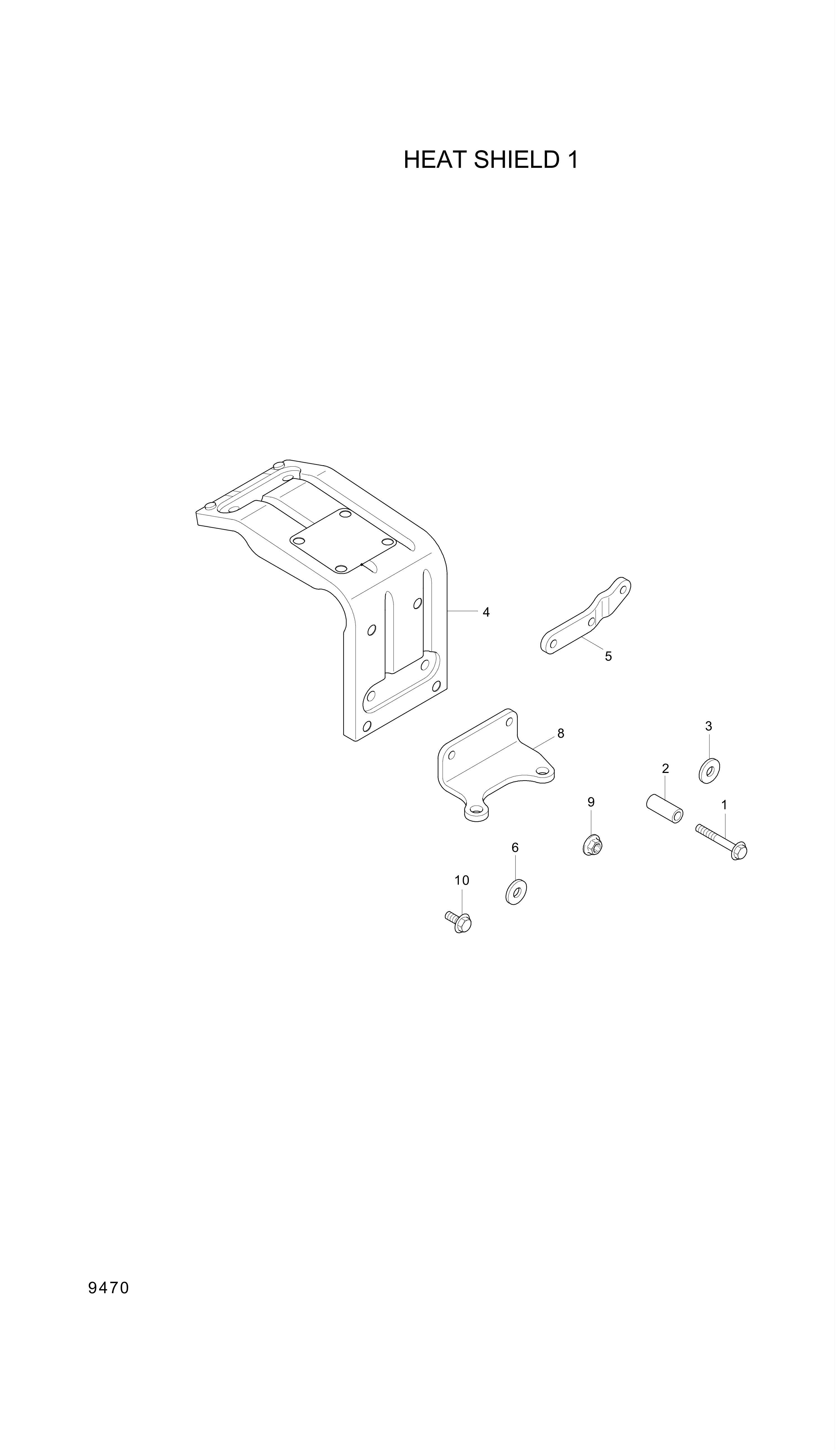Technical drawing of Hyundai Construction Equipment YUBP-06627 SCREW-HEX FLG with dimensions and layout (figure 2)