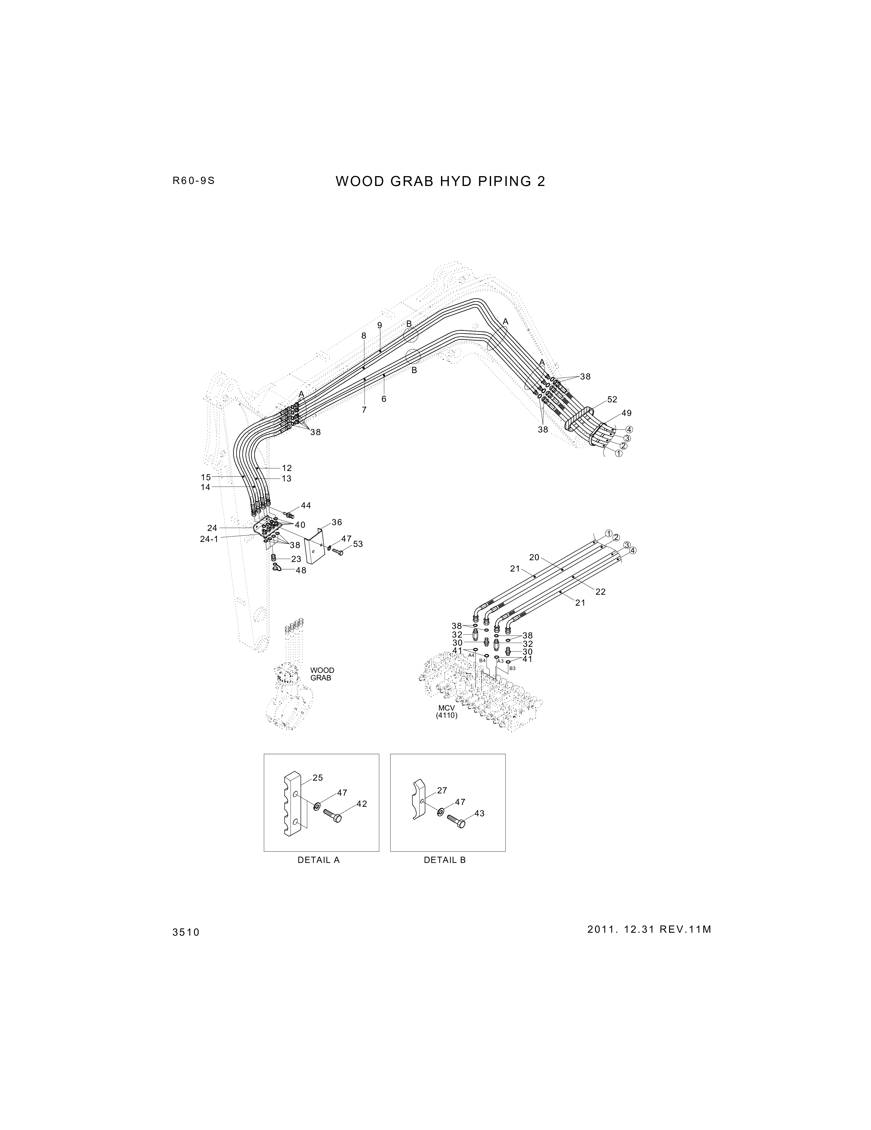 drawing for Hyundai Construction Equipment P930-065083 - HOSE ASSY-ORFS&THD