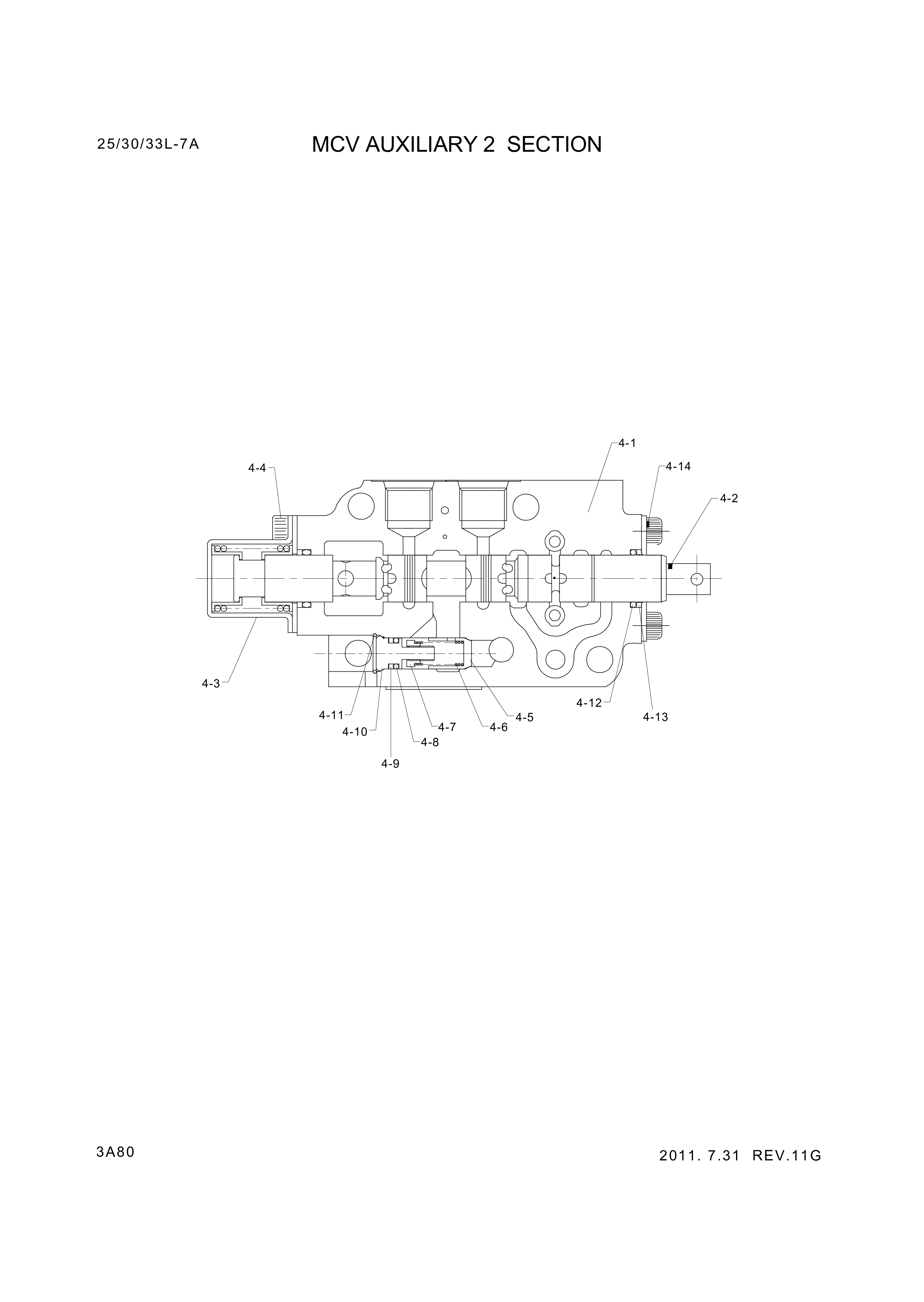 drawing for Hyundai Construction Equipment 2005300030 - Spool Assy-Att