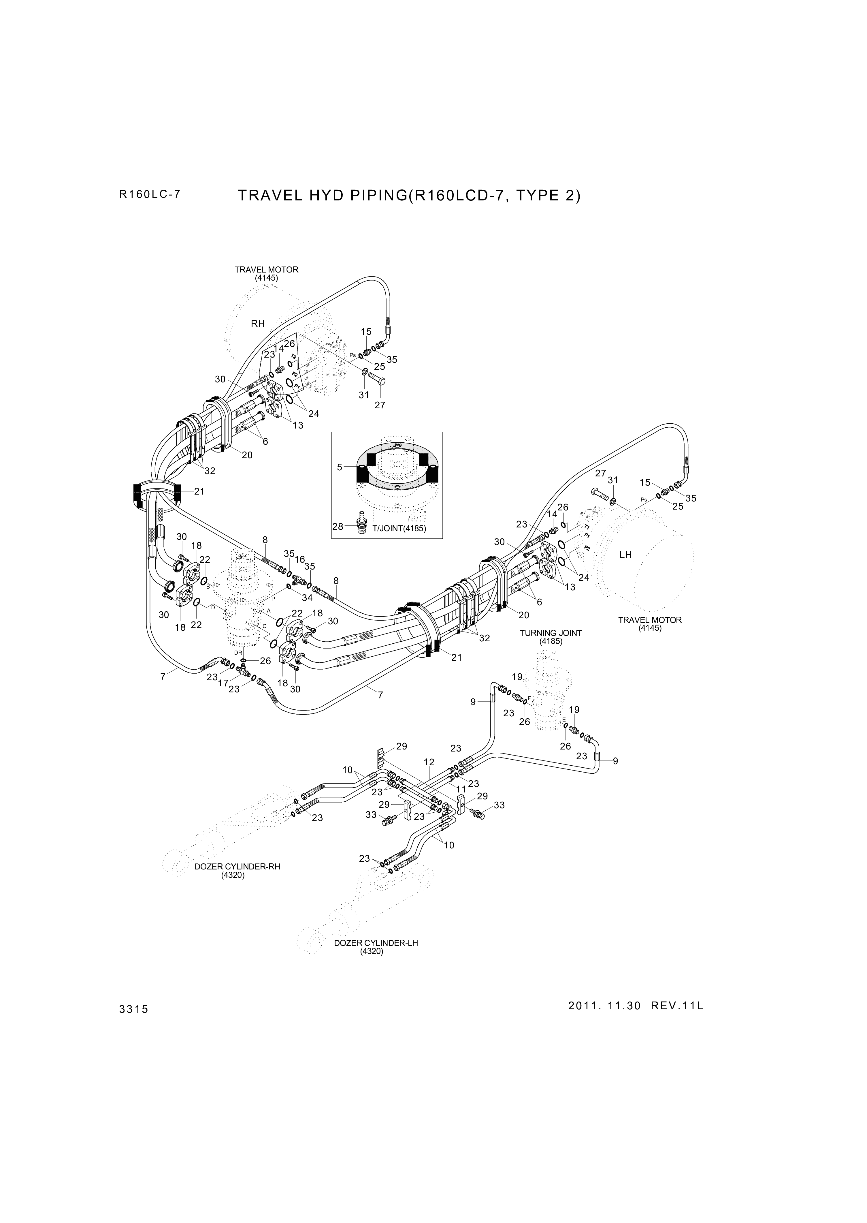 drawing for Hyundai Construction Equipment P931-087018 - HOSE ASSY-ORFS&THD