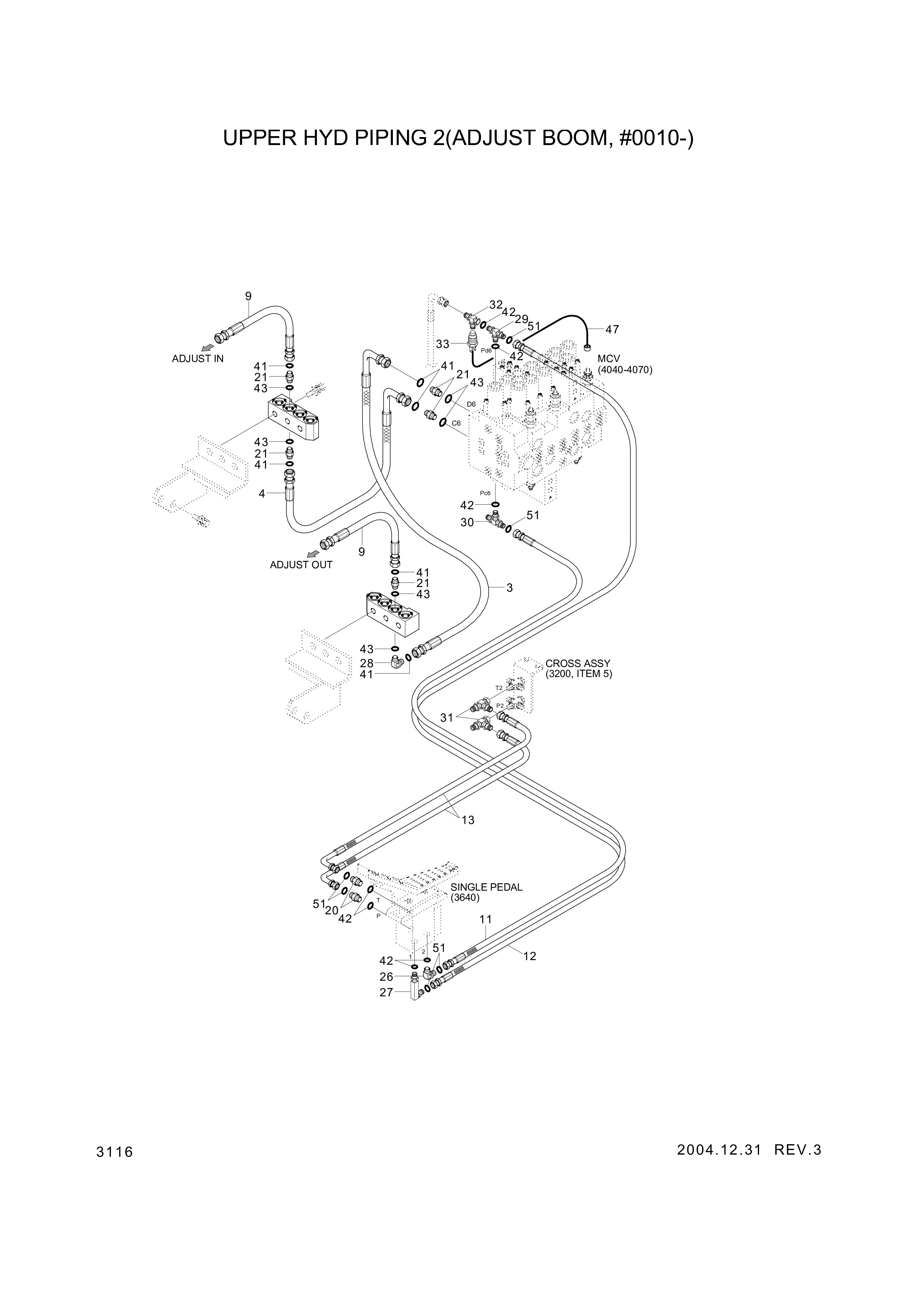 drawing for Hyundai Construction Equipment P930-127014 - HOSE ASSY-ORFS&THD