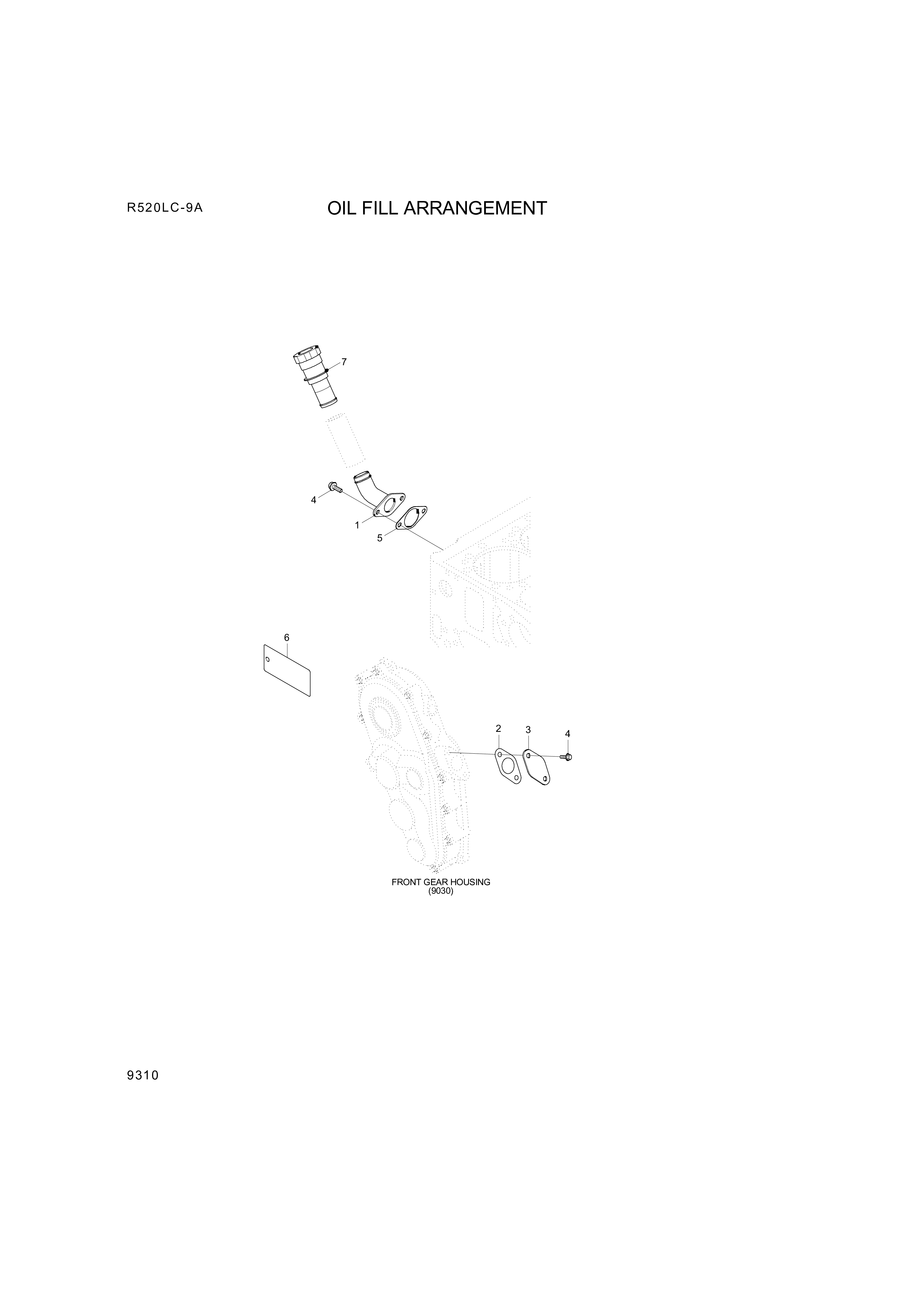 Technical drawing of Hyundai Construction Equipment YUBP-04897 GASKET with dimensions and layout