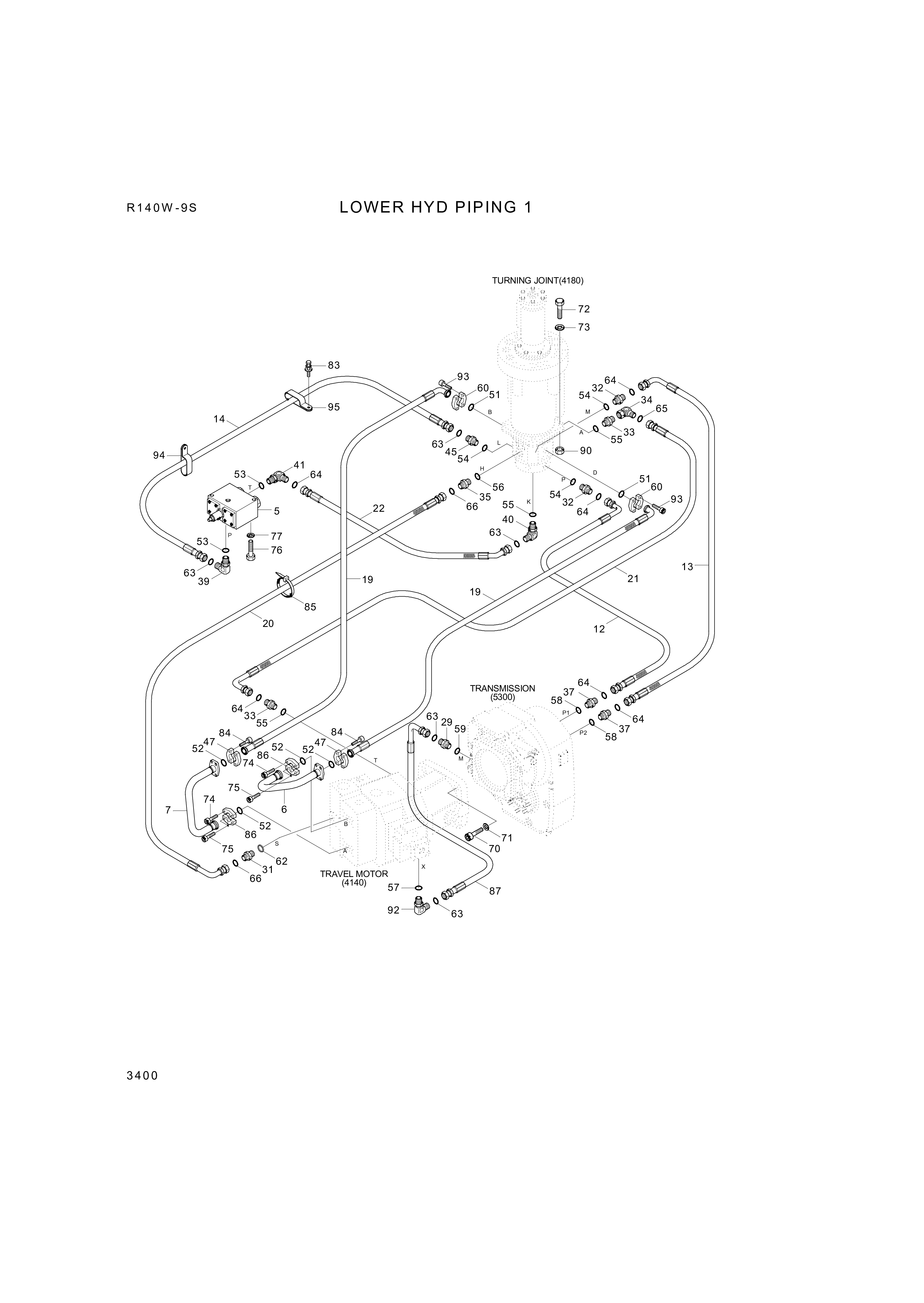 drawing for Hyundai Construction Equipment P933-062009 - HOSE ASSY-ORFS&THD