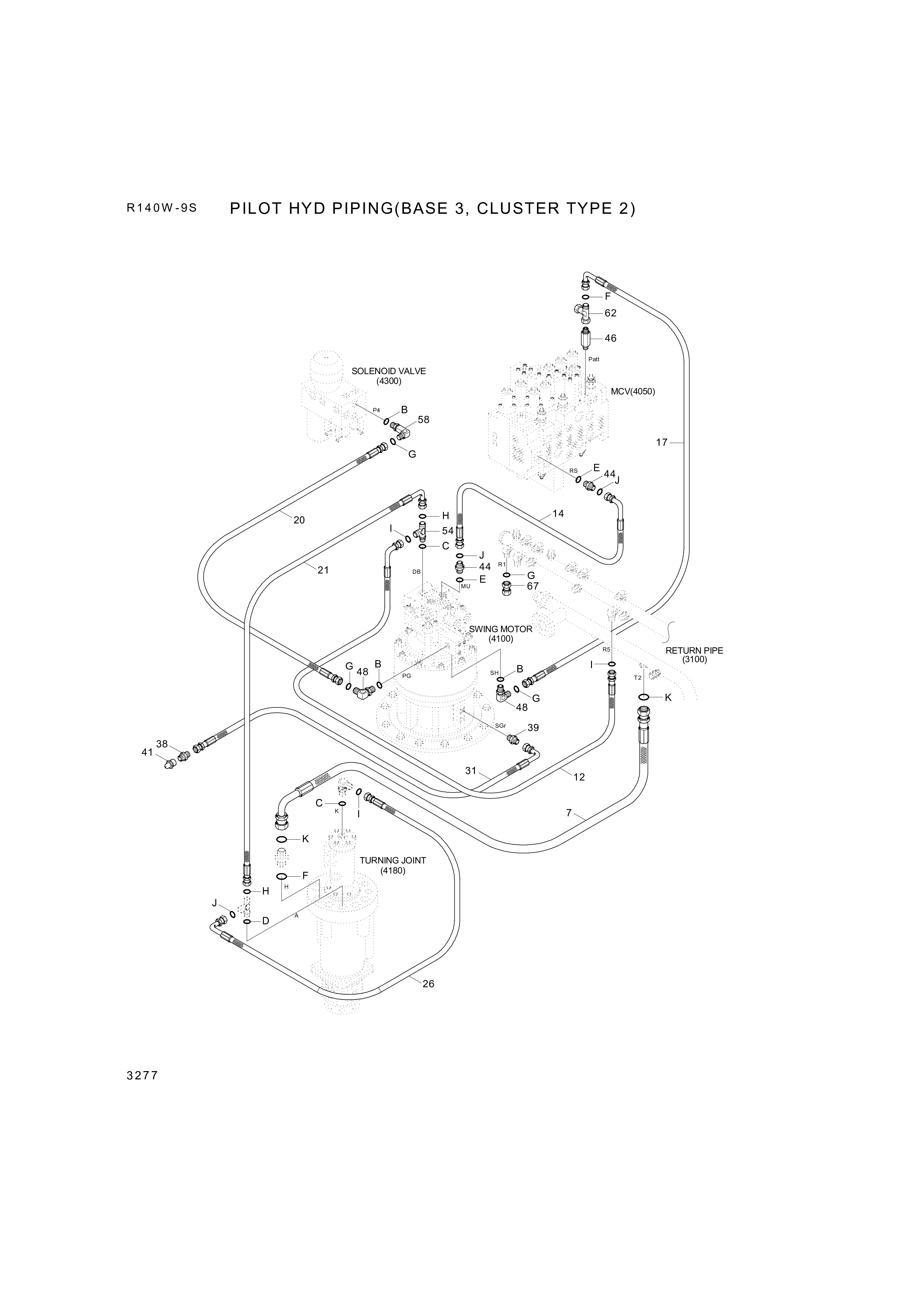 drawing for Hyundai Construction Equipment P930-062007 - HOSE ASSY-ORFS&THD