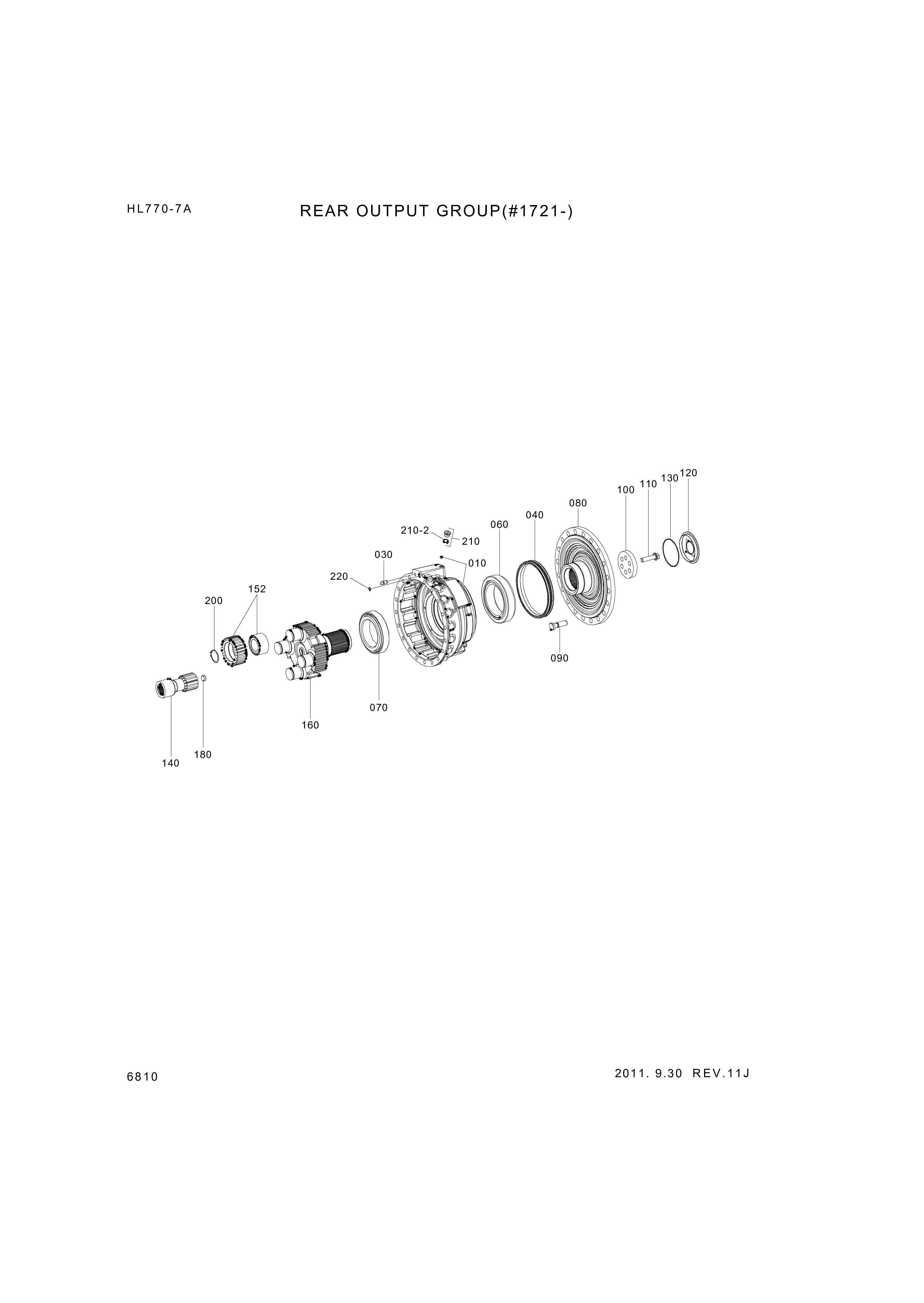 Technical drawing of Hyundai Construction Equipment 4472-239-208 HOUSING-BRAKE with dimensions and layout (figure 3)
