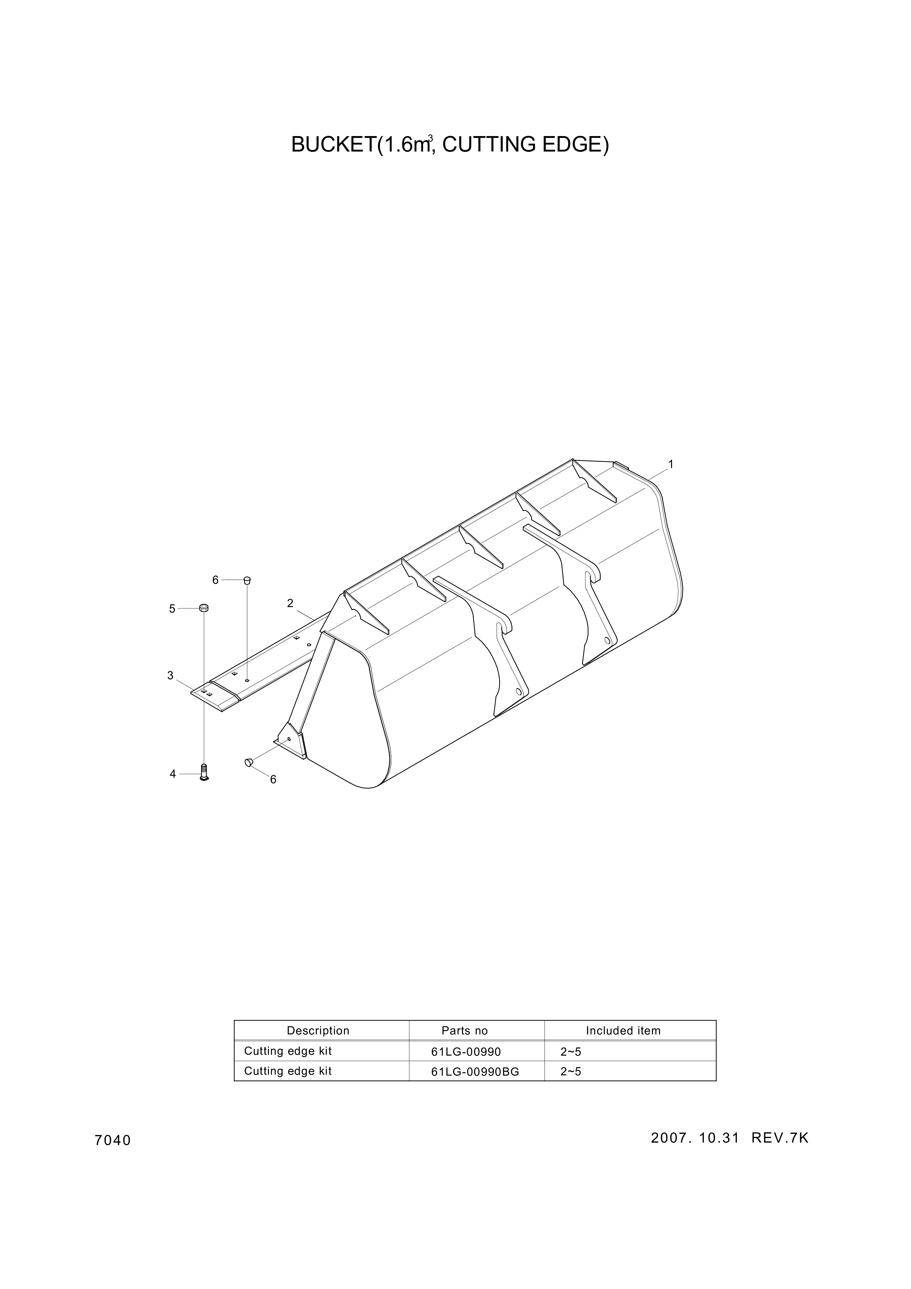 drawing for Hyundai Construction Equipment 61L8-20030BG - BUCKET