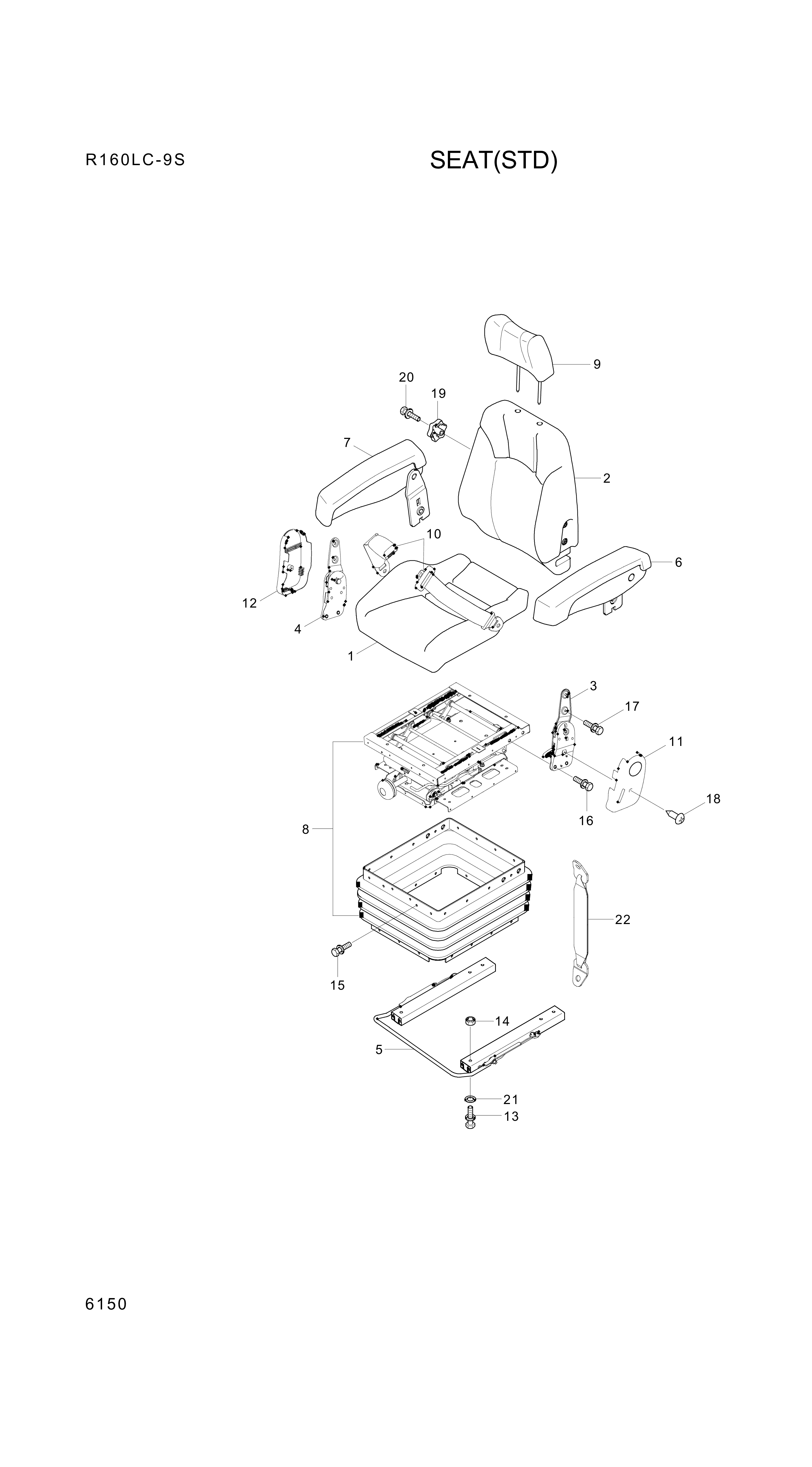 drawing for Hyundai Construction Equipment 96000-DX00 - SUSPENSION &TILT ASSY