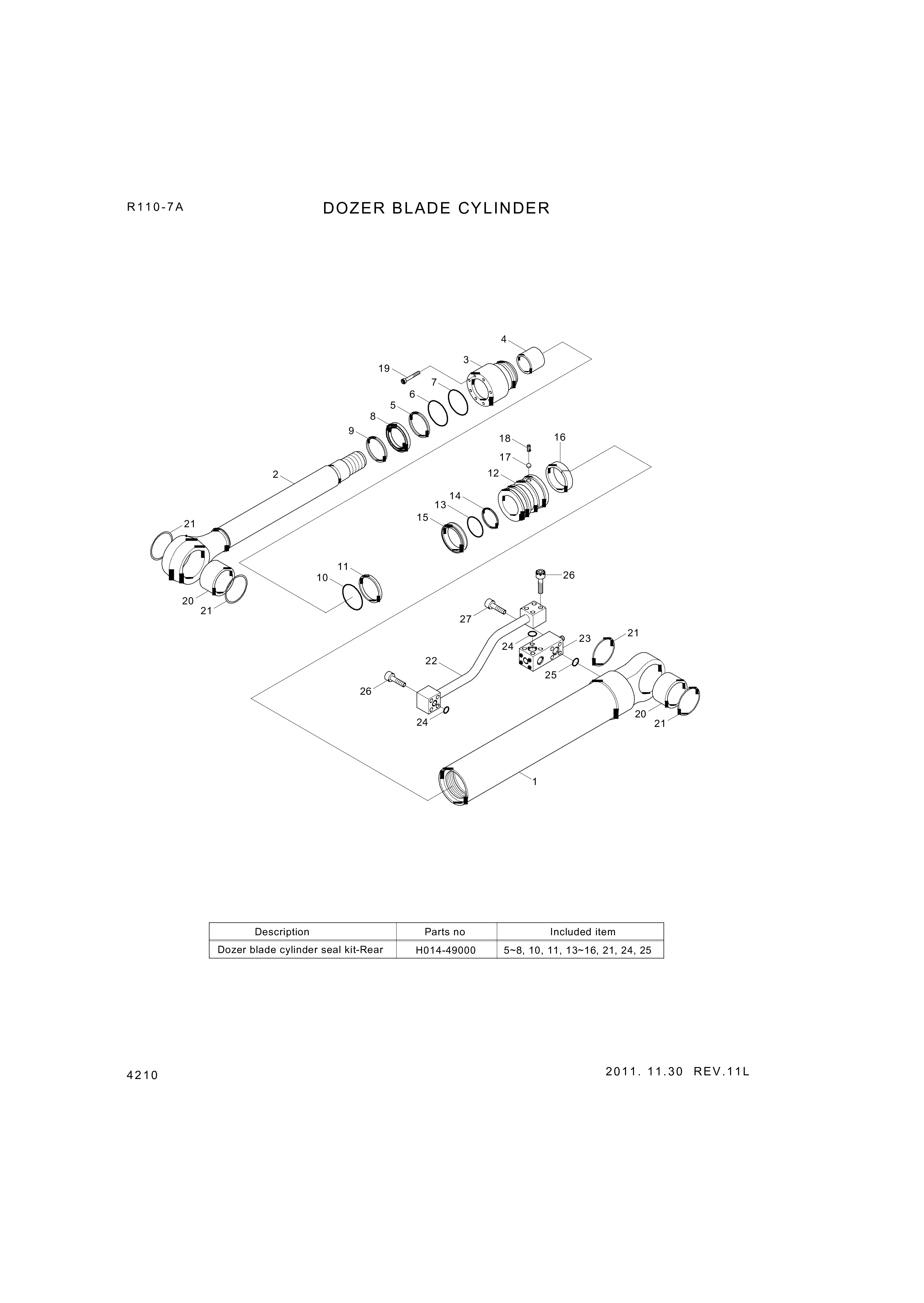Technical drawing of Hyundai Construction Equipment 31YC-12080 BUSHING-PIN with dimensions and layout (figure 3)